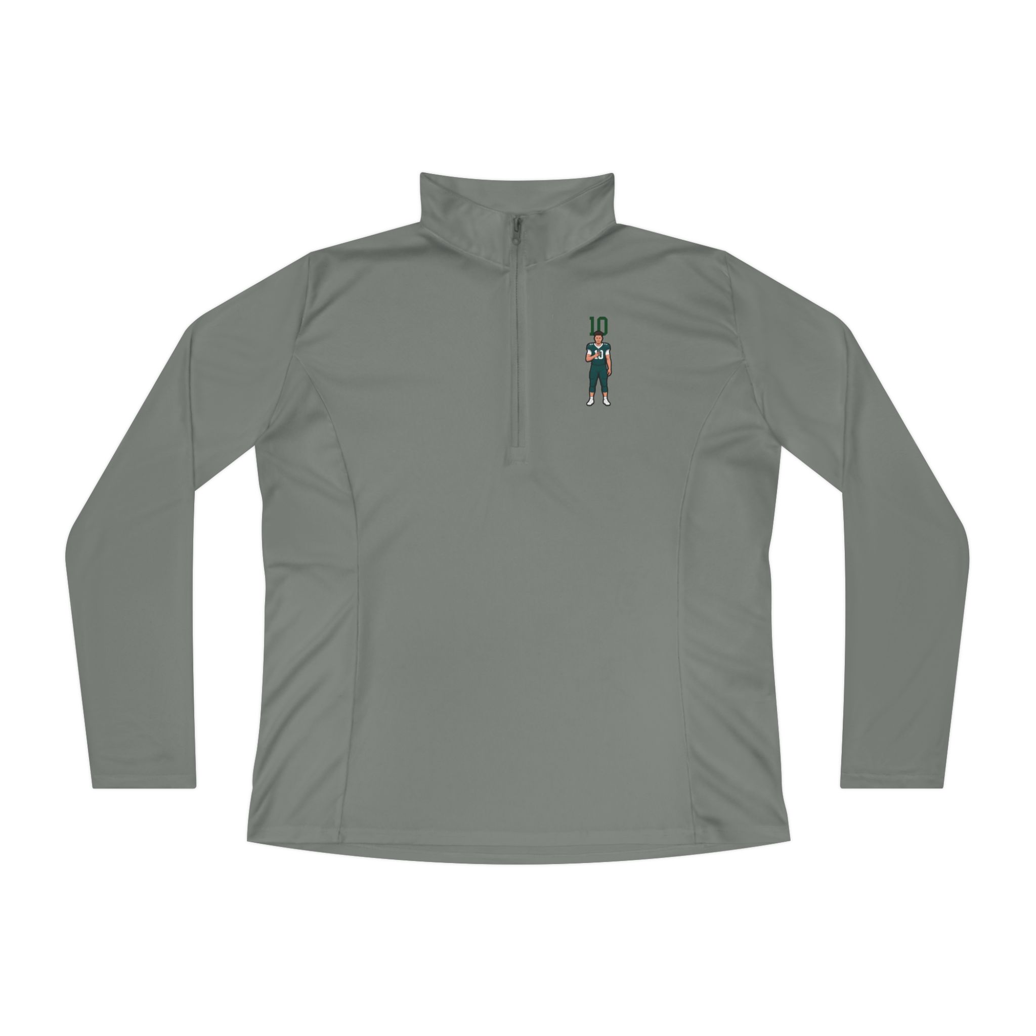 Women's Q-Zip Pullover — character_number_top in Grey