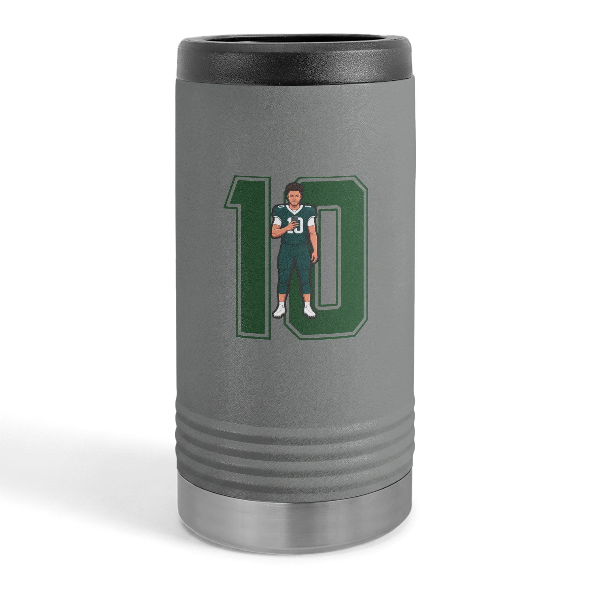 Slim Stainless Can Cooler — character_number in Grey