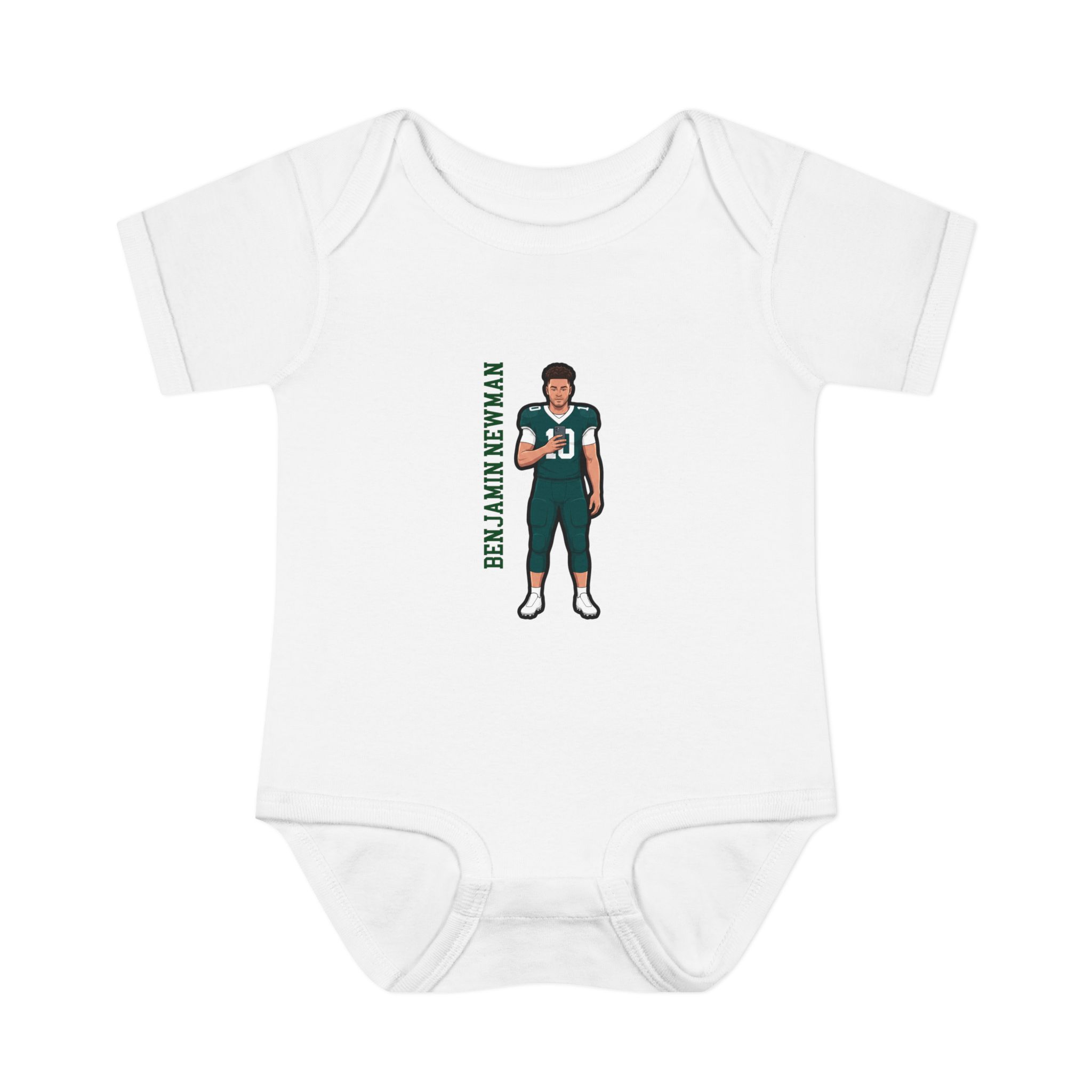 Baby Onesie — character_name_vertical in White