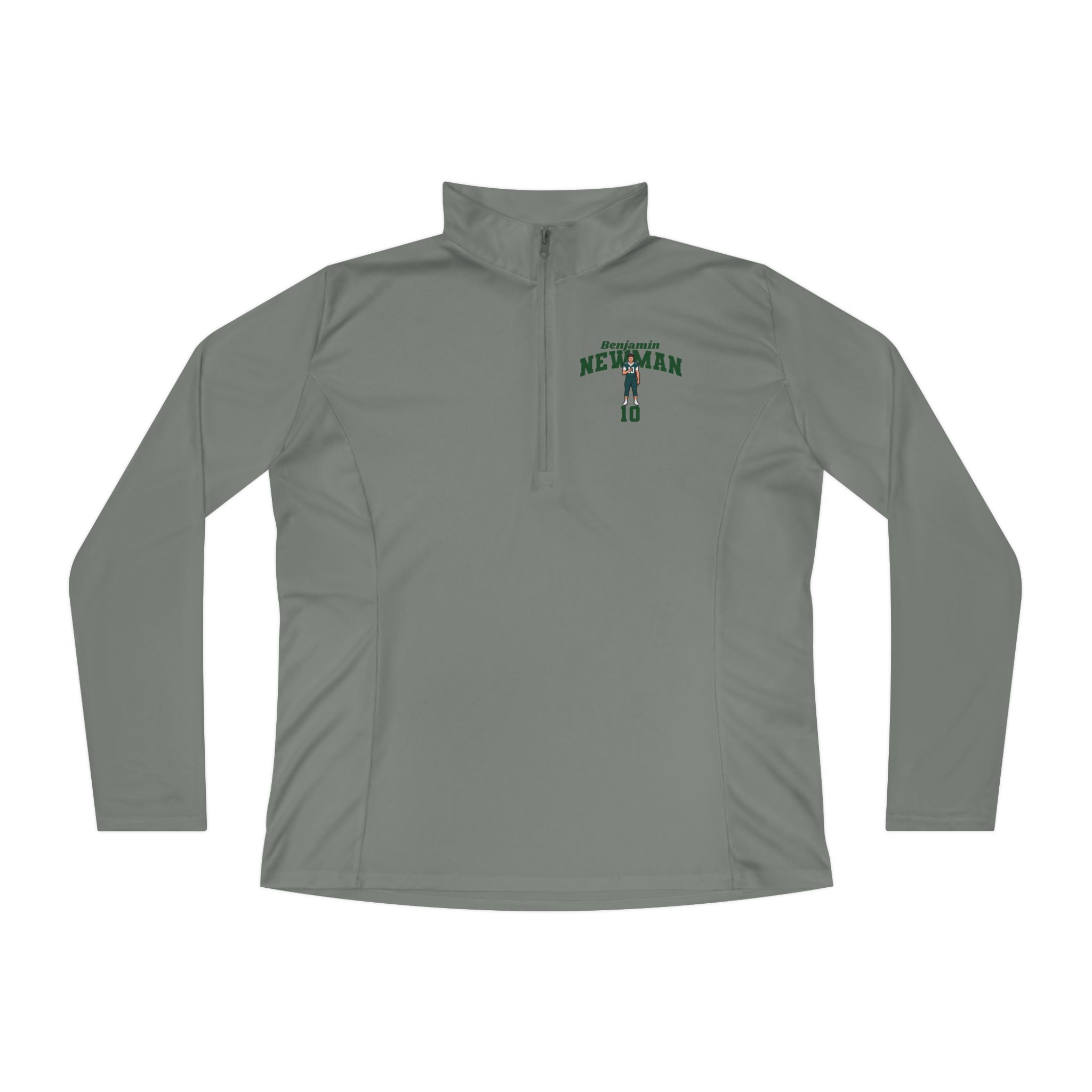 Women's Q-Zip Pullover — character_signature_arch in Grey