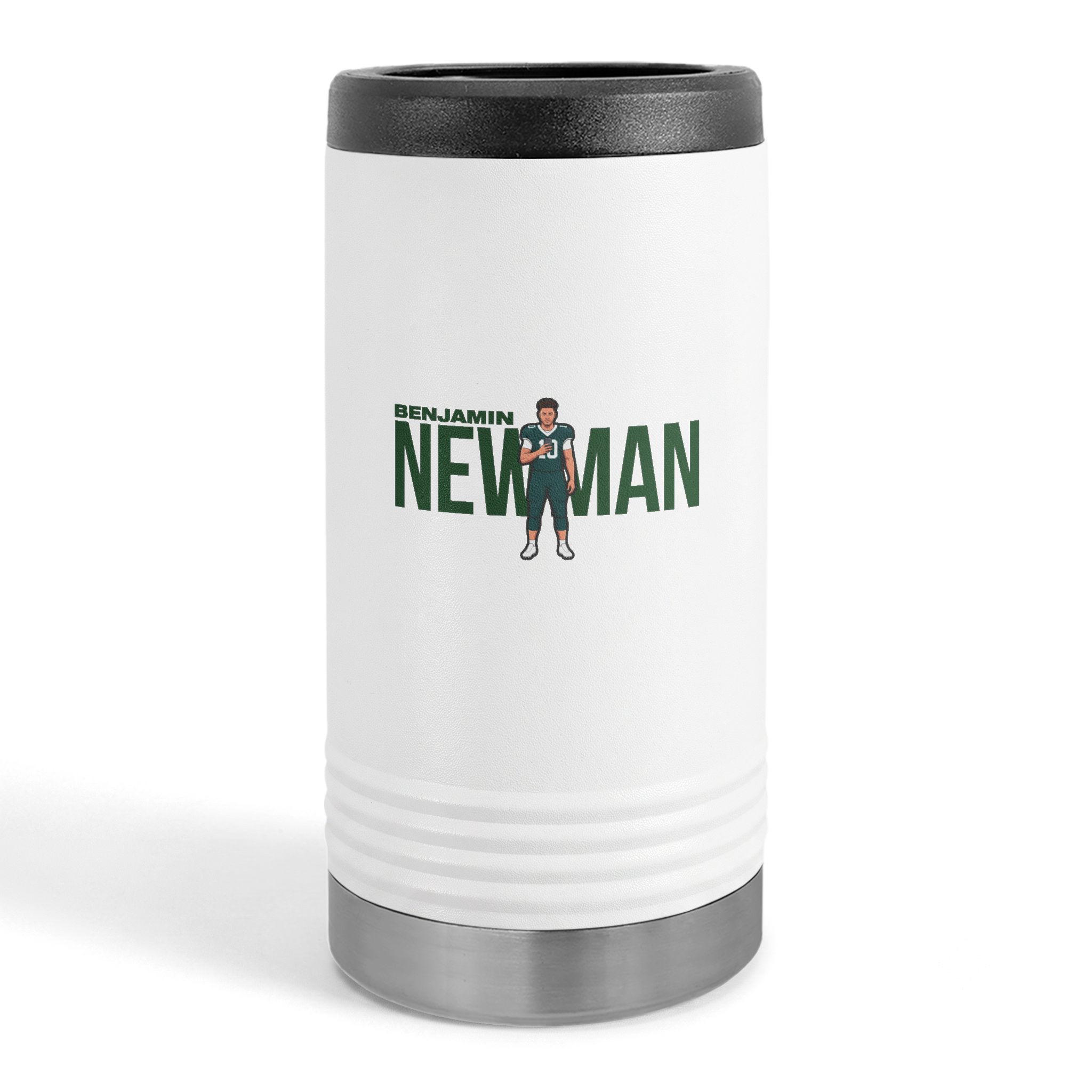 Slim Stainless Can Cooler — character_player_name in White