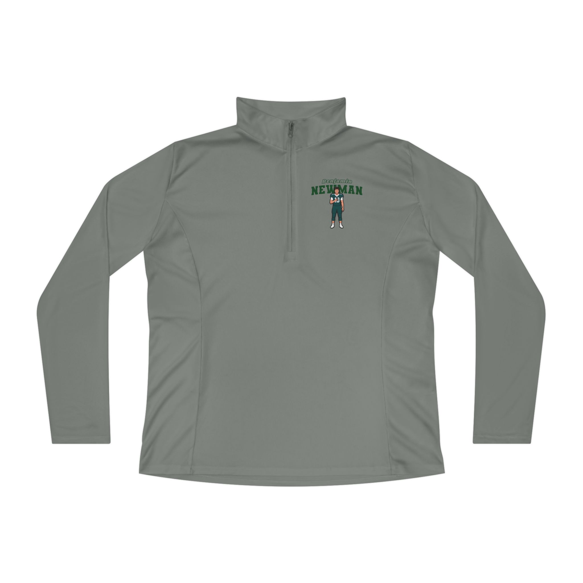 Women's Q-Zip Pullover — character_name_arch in Grey