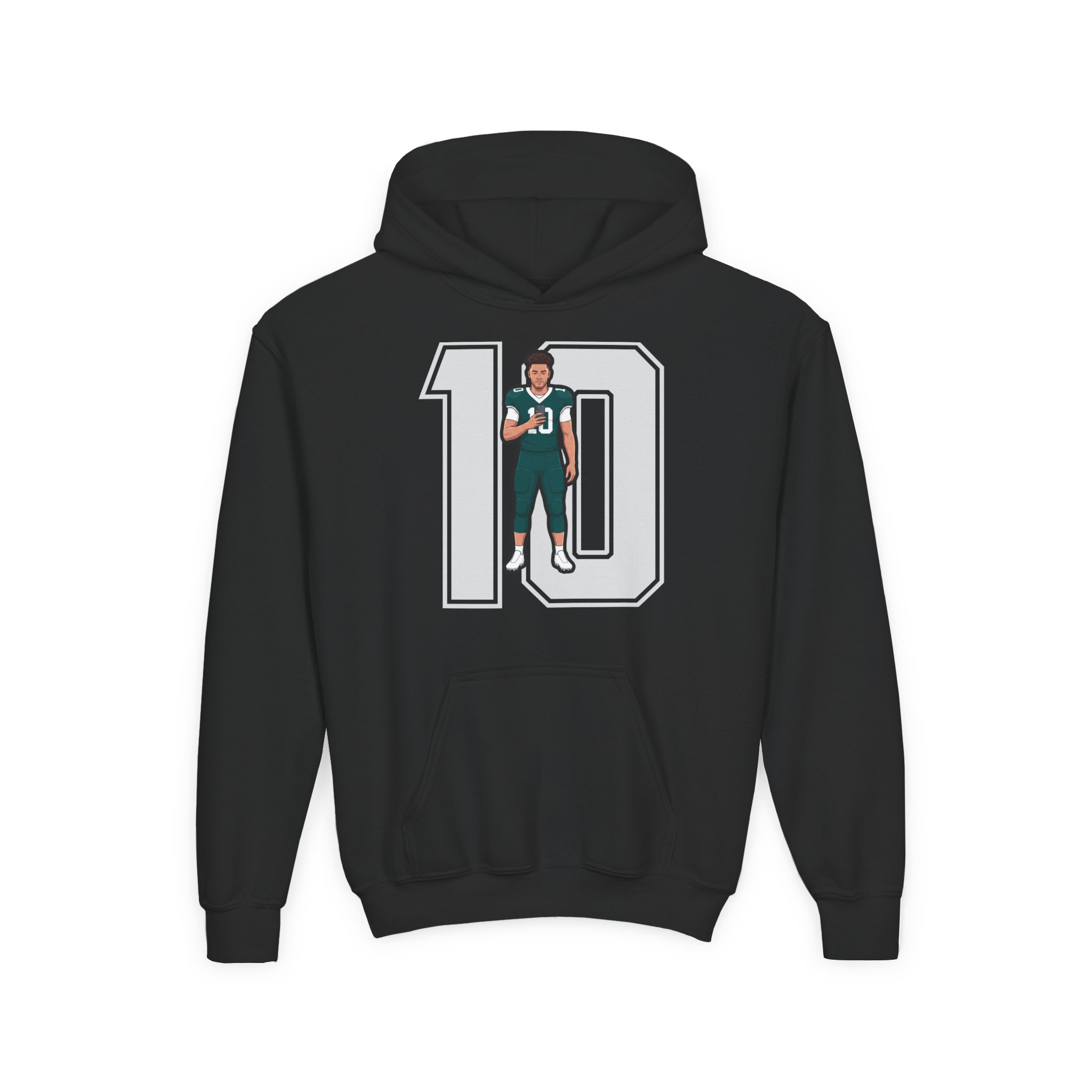 Youth Hoodie — character_number in Black