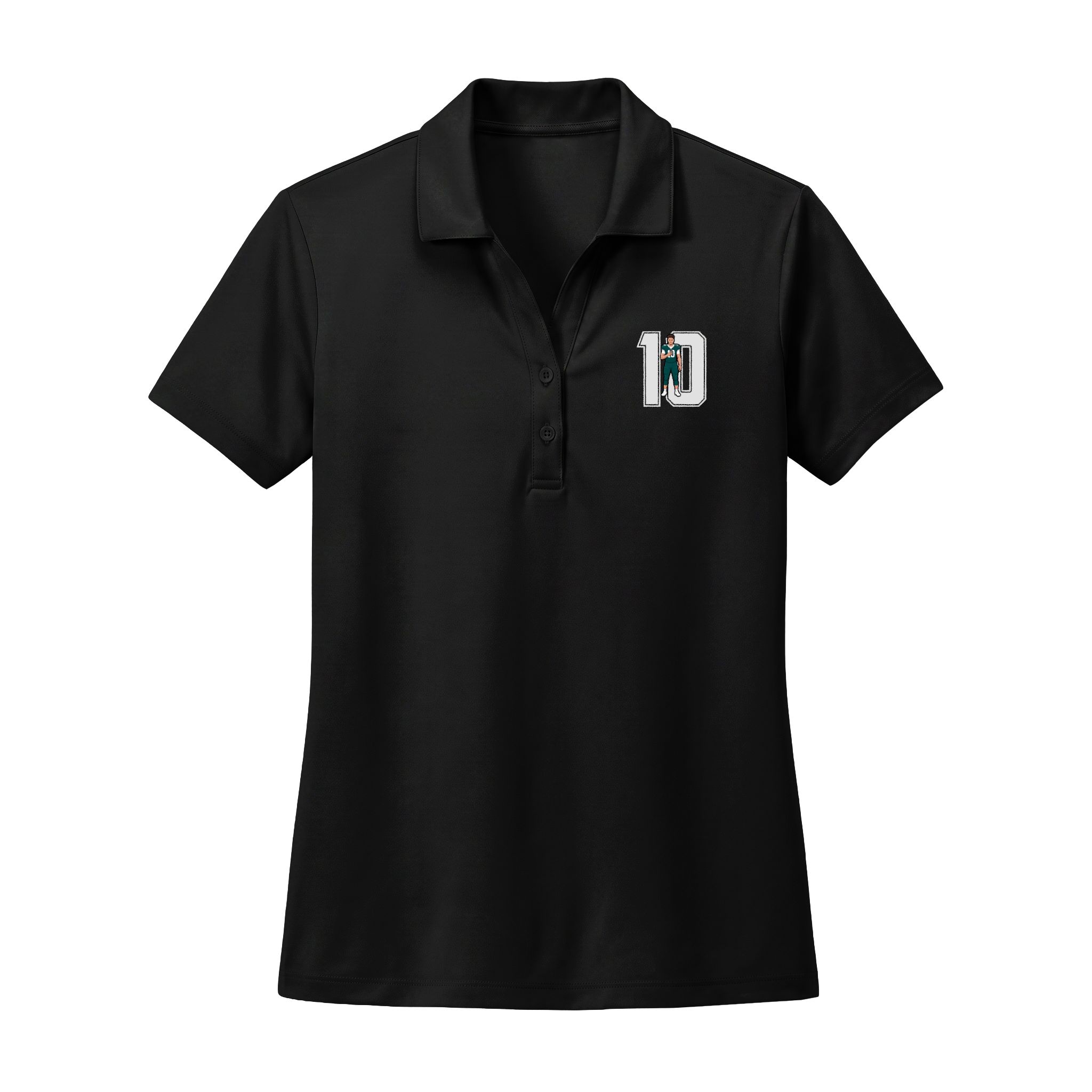 Women's Polo — character_number in Black