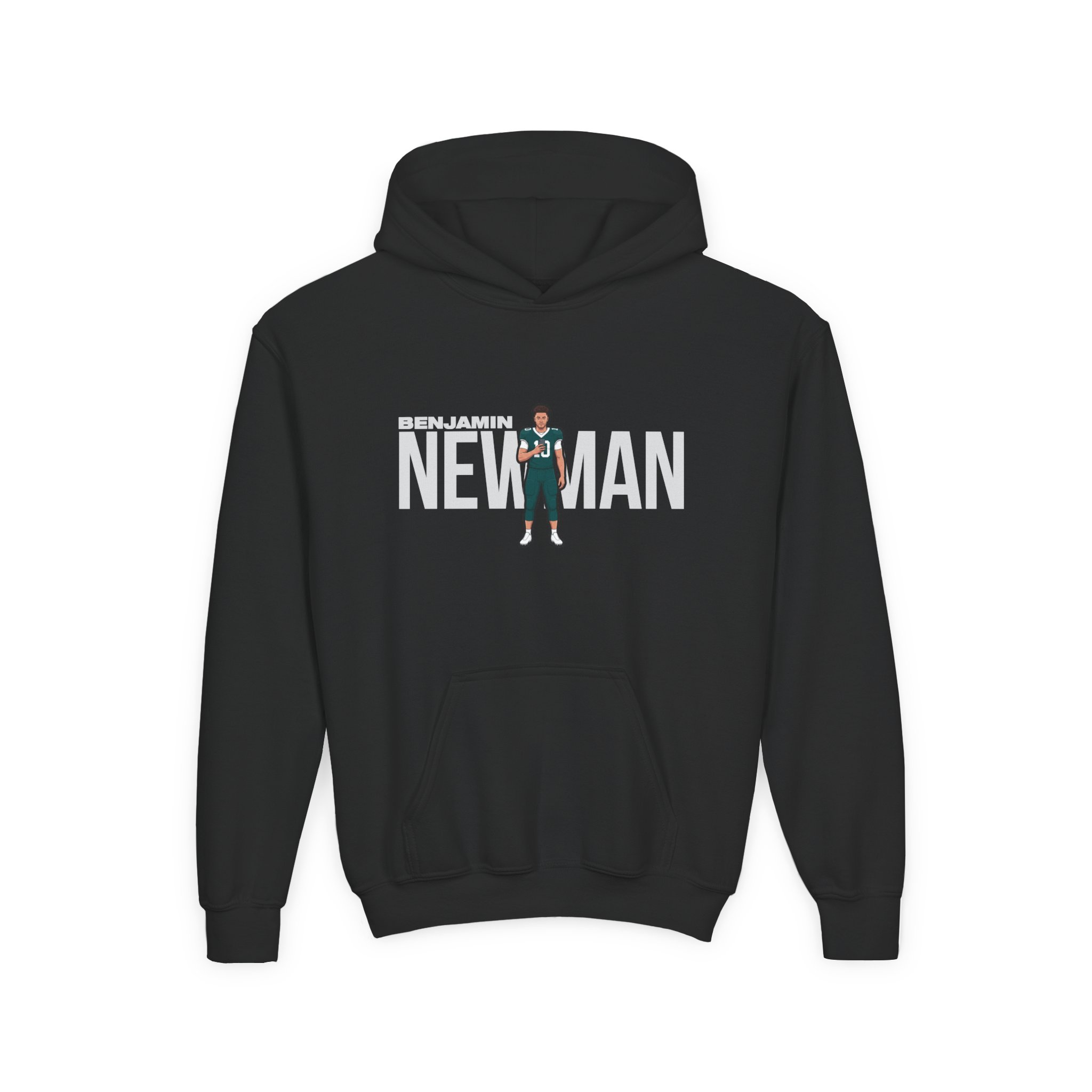Youth Hoodie — character_player_name in Black