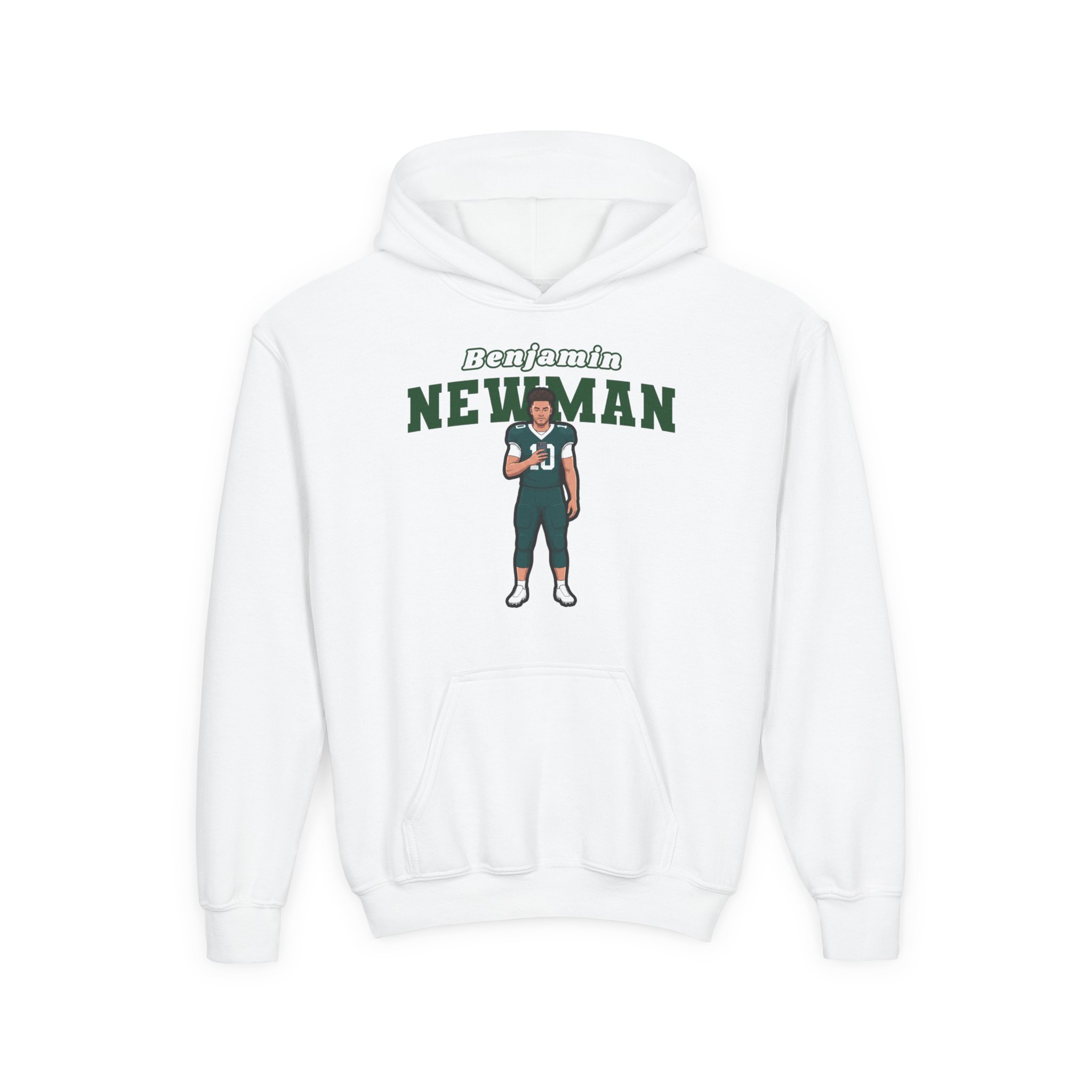 Youth Hoodie — character_name_arch in White