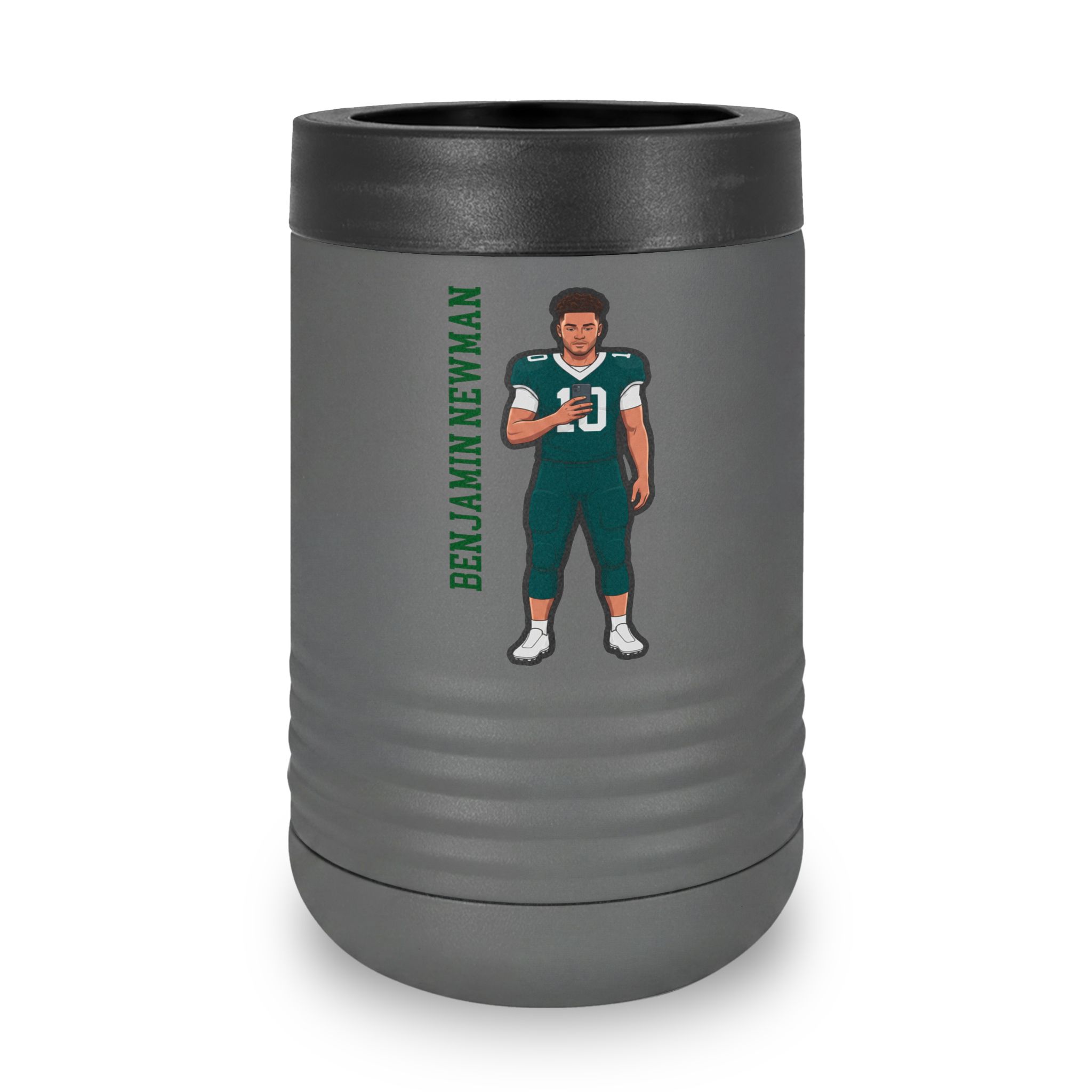 Stainless Can Cooler — character_name_vertical in Grey