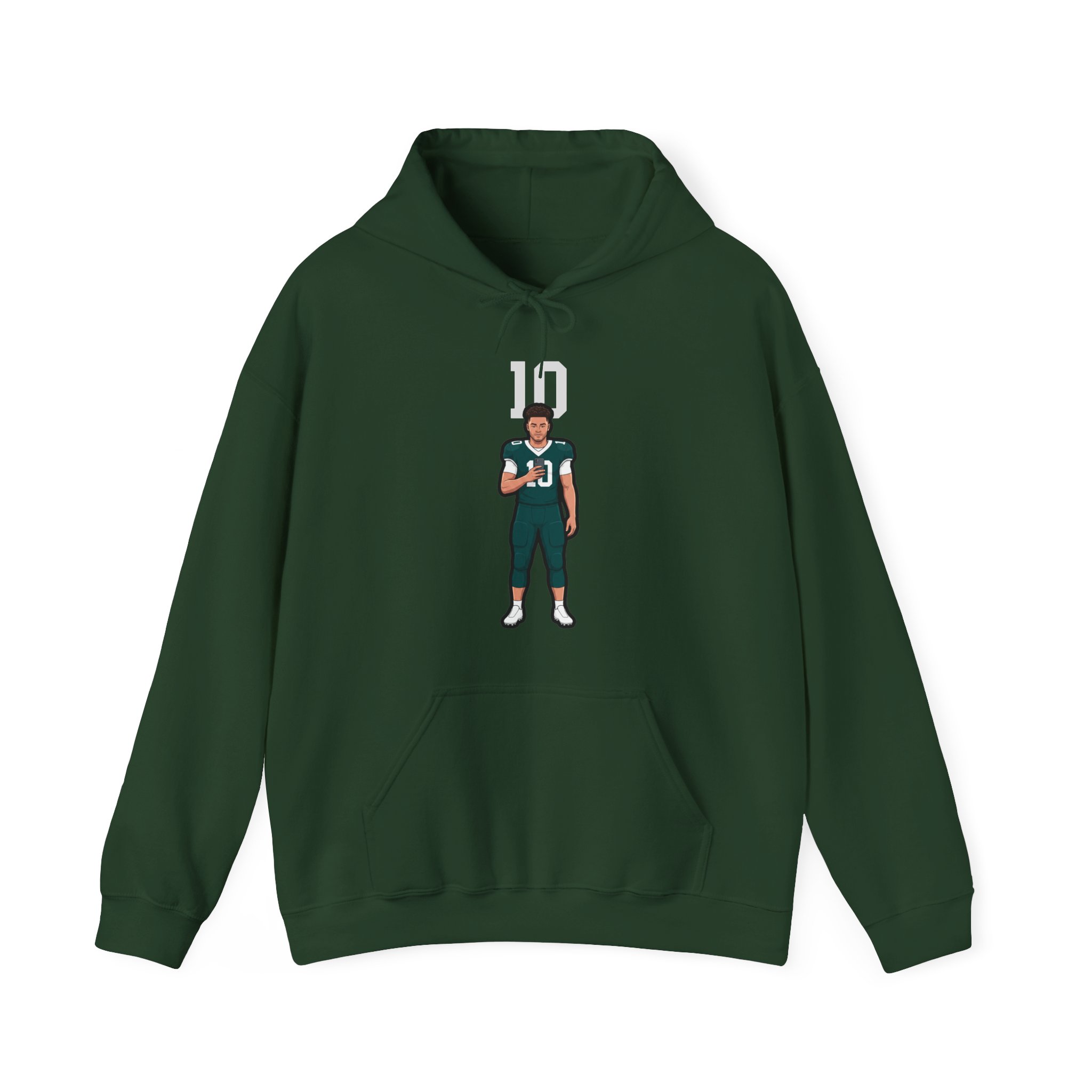 Hoodie — character_number_top in Green