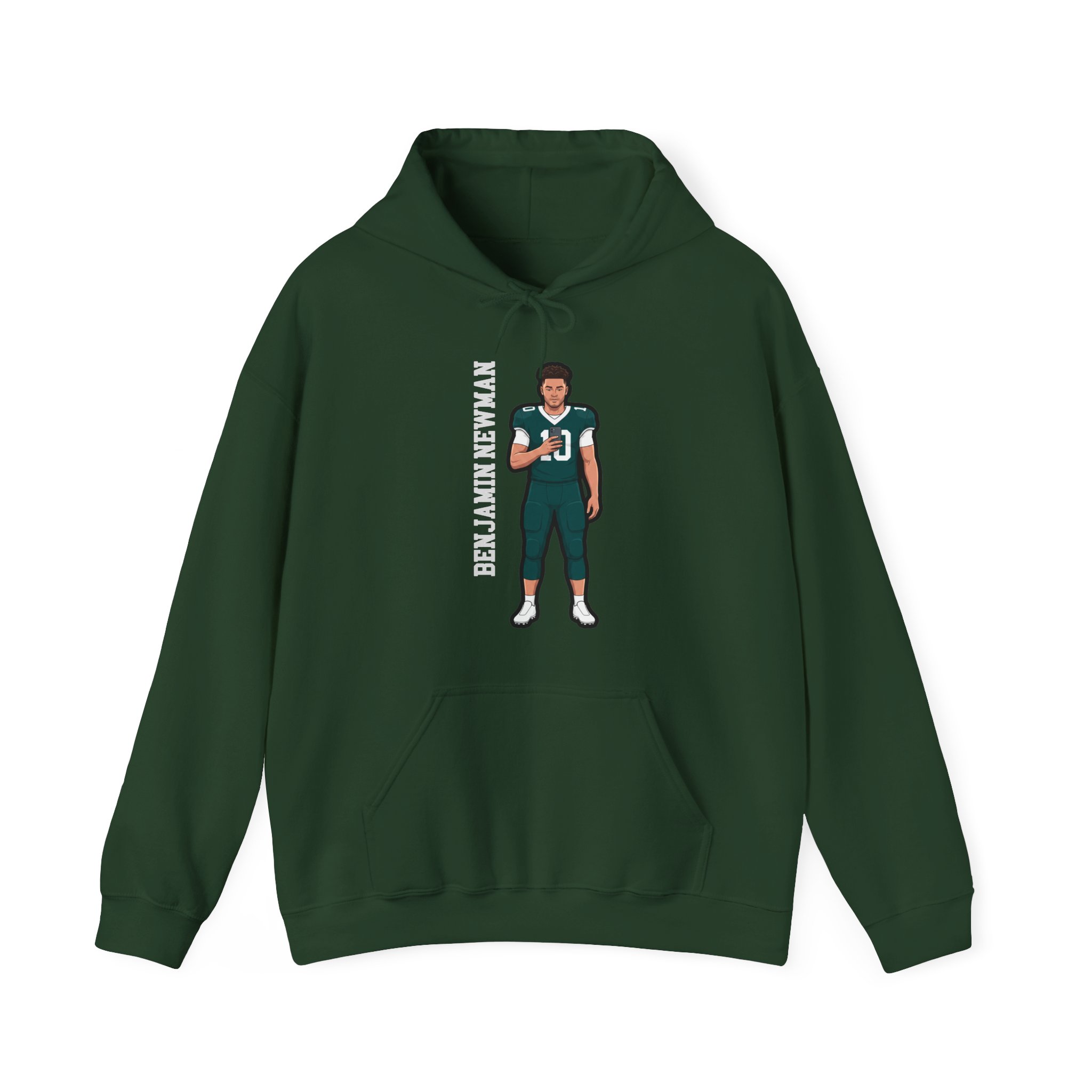 Hoodie — character_name_vertical in Green