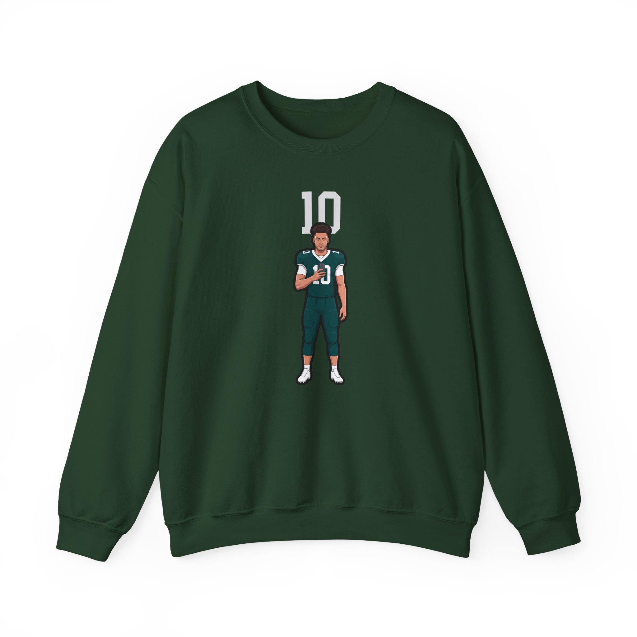 Crewneck Sweatshirt — character_number_top in Green