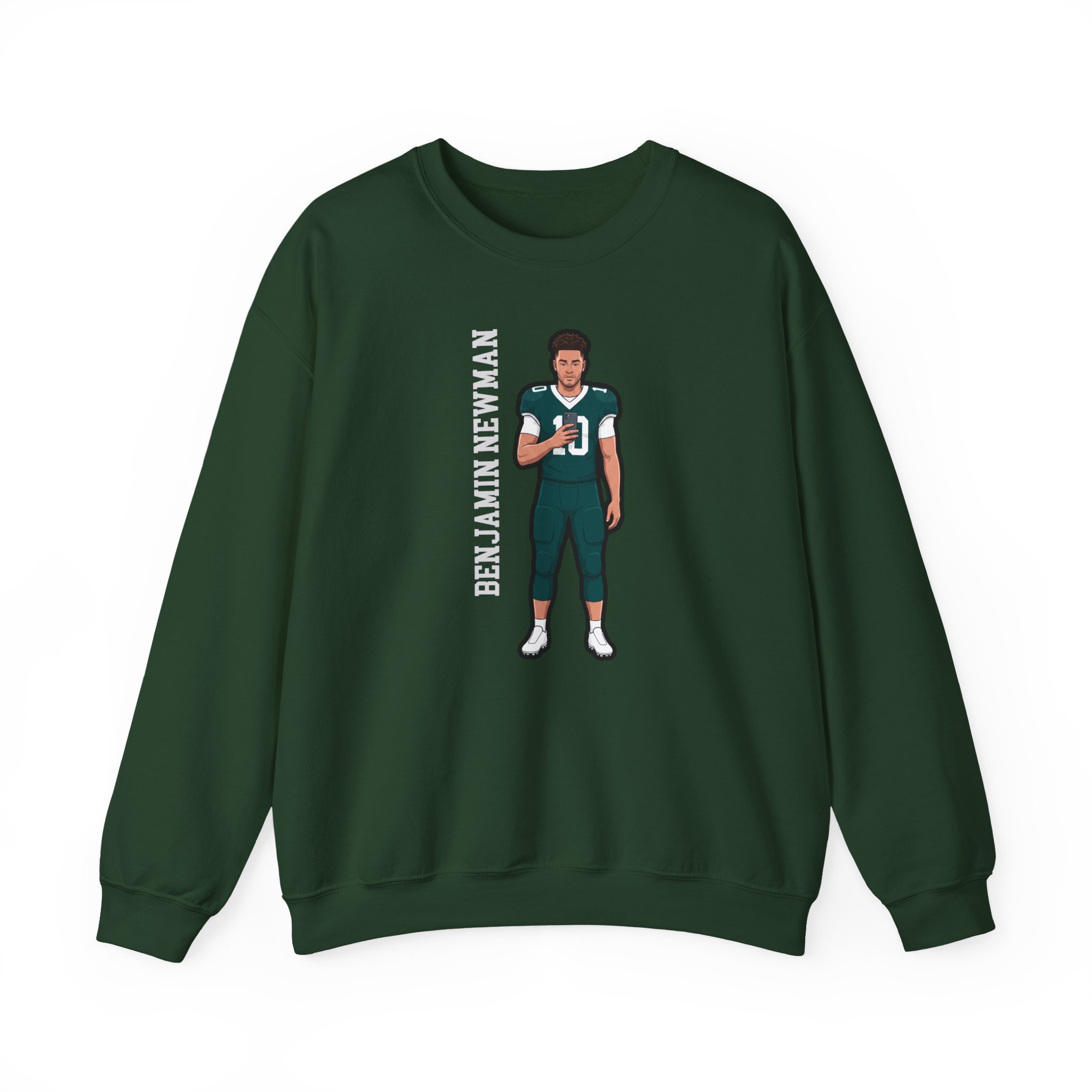 Crewneck Sweatshirt — character_name_vertical in Green