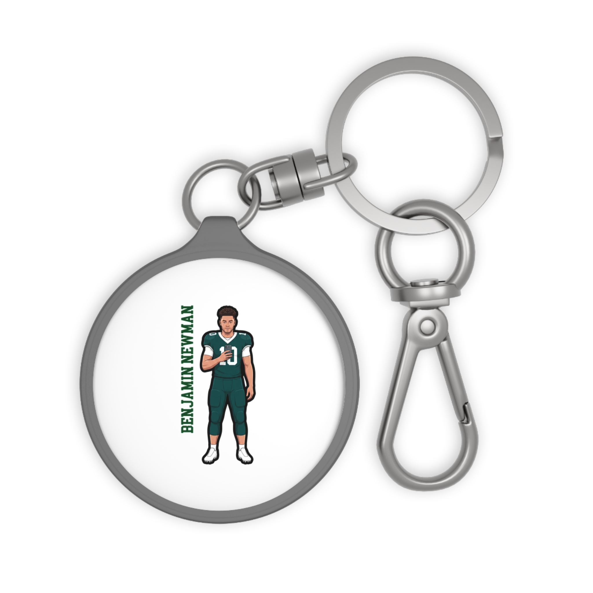 Keychain — character_name_vertical in Grey