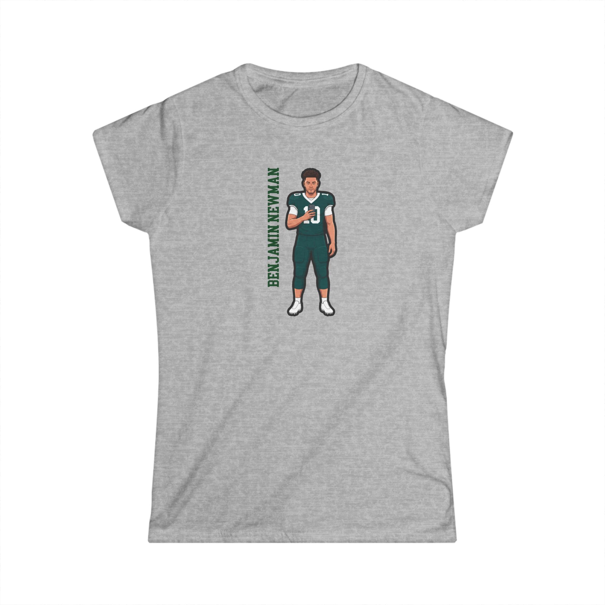 Women's Softstyle Tee — character_name_vertical in Grey