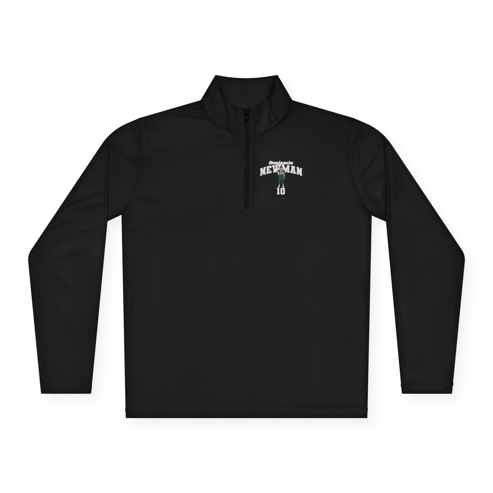 Q-Zip Pullover — character_signature_arch in Black