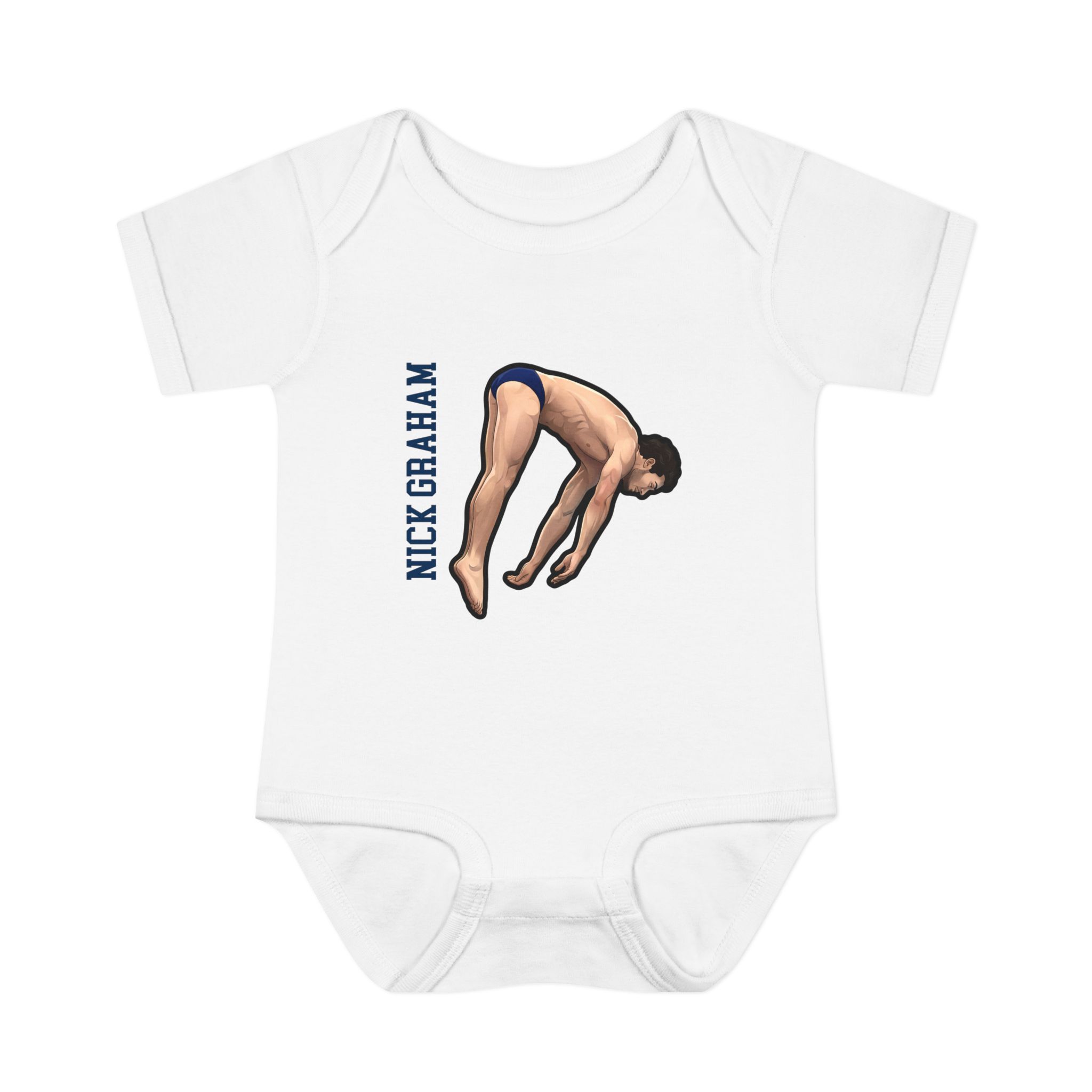 Baby Onesie — character_name_vertical in White