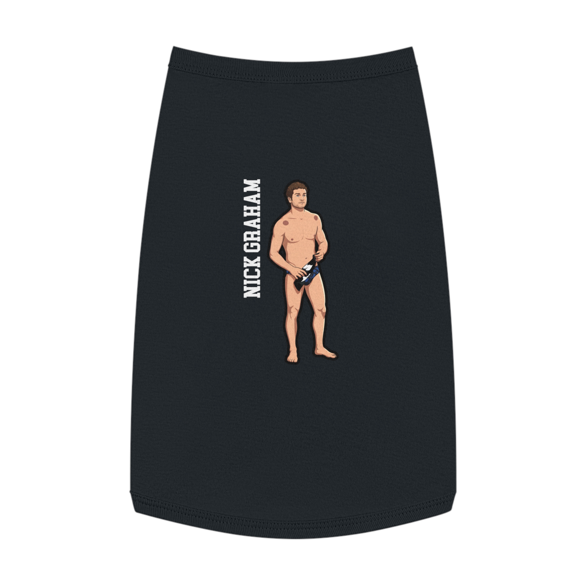 Pet Tank Top — character_name_vertical in Black