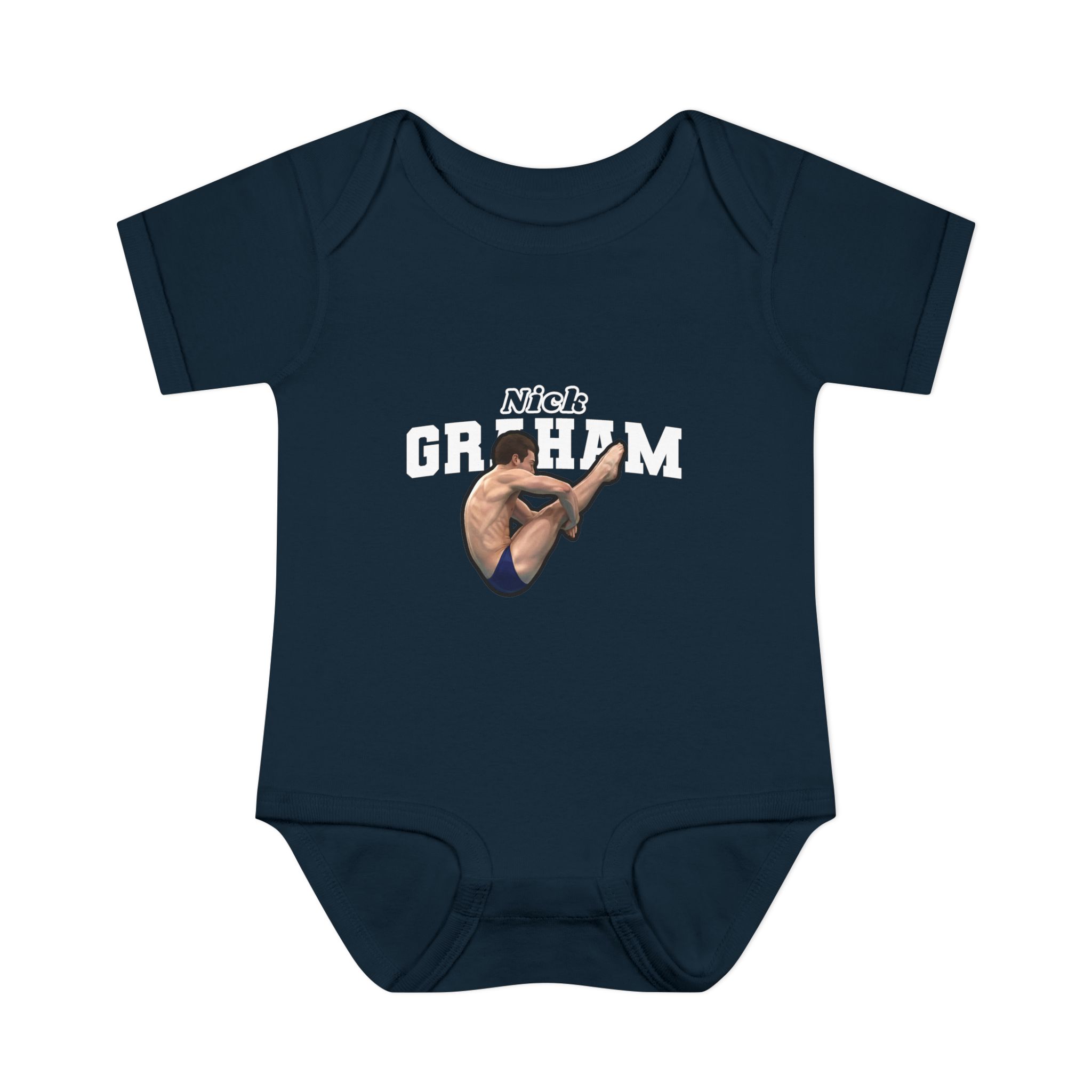 Baby Onesie — character_name_arch in Navy