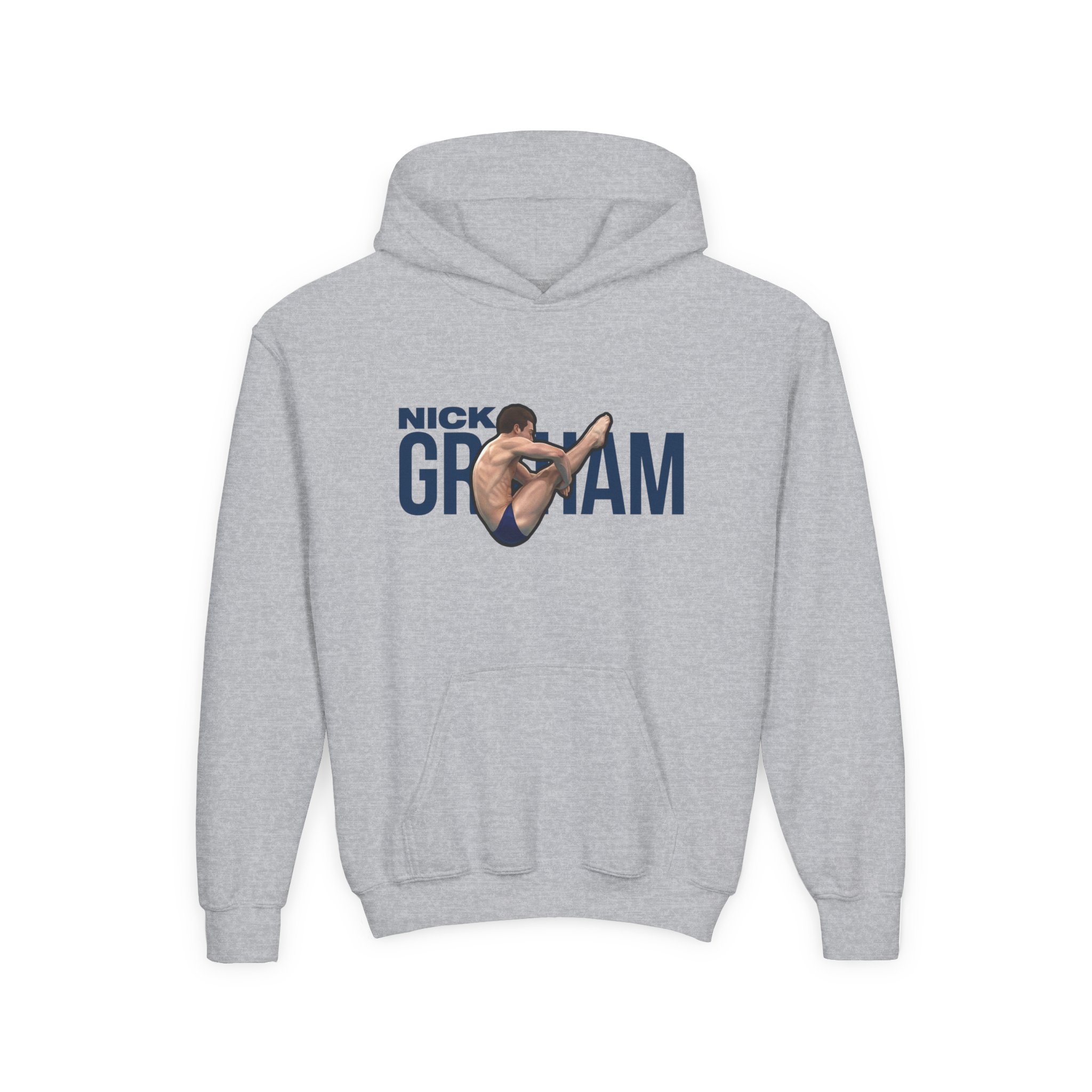 Youth Hoodie — character_player_name in Grey