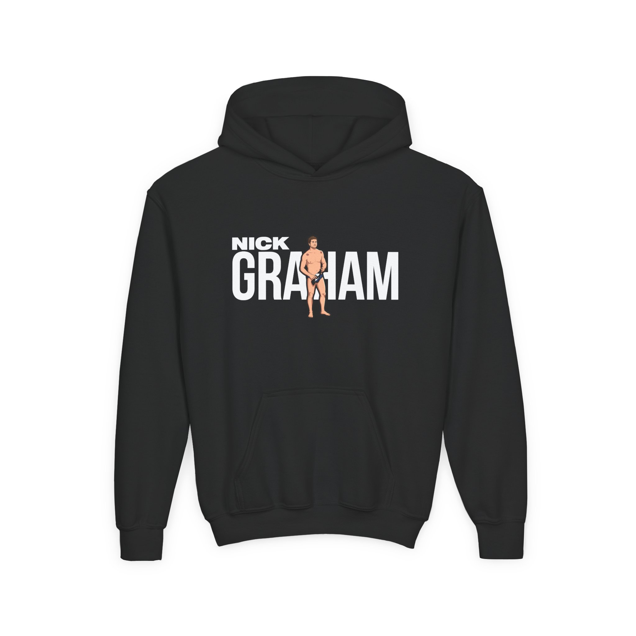 Youth Hoodie — character_player_name in Black