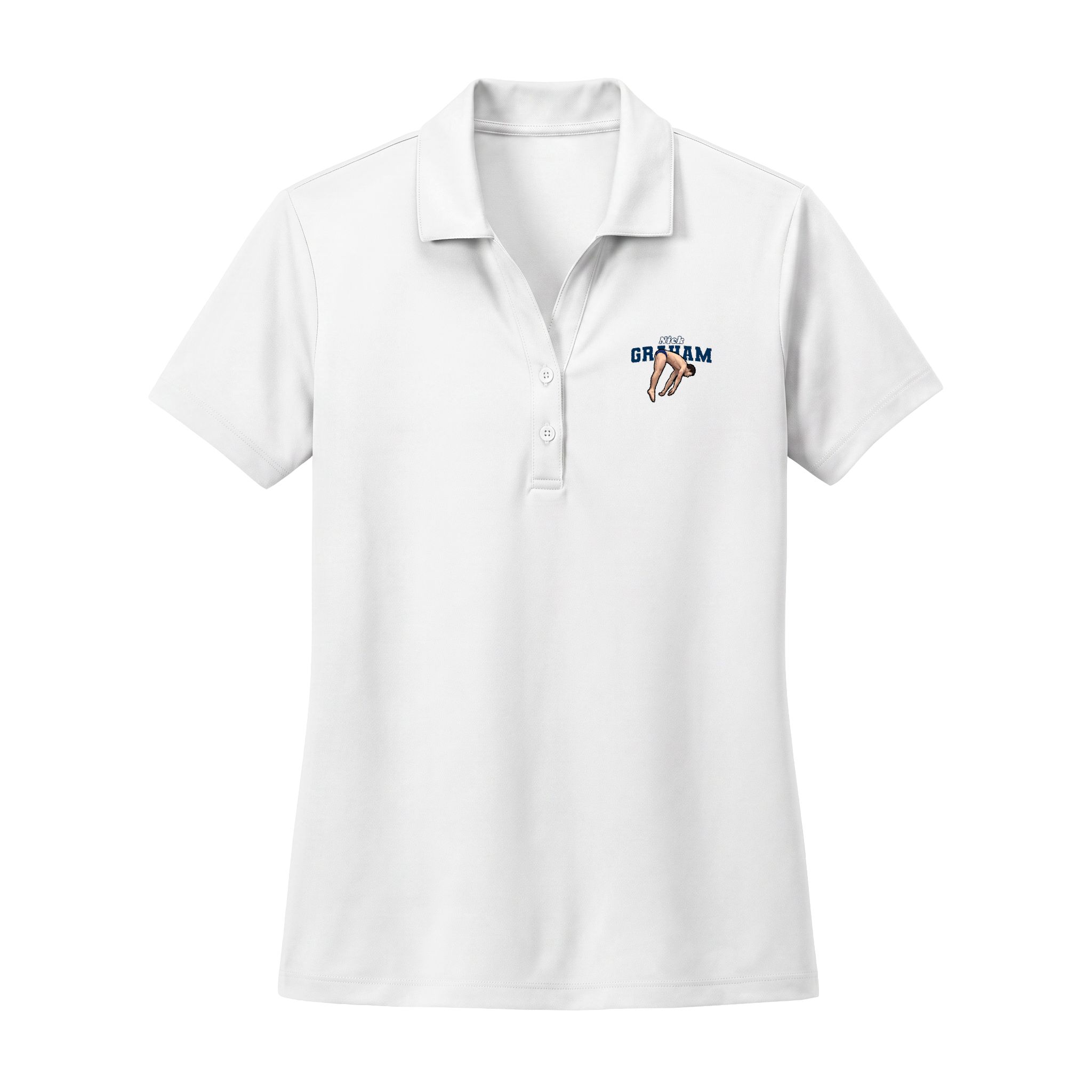 Women's Polo — character_name_arch in White