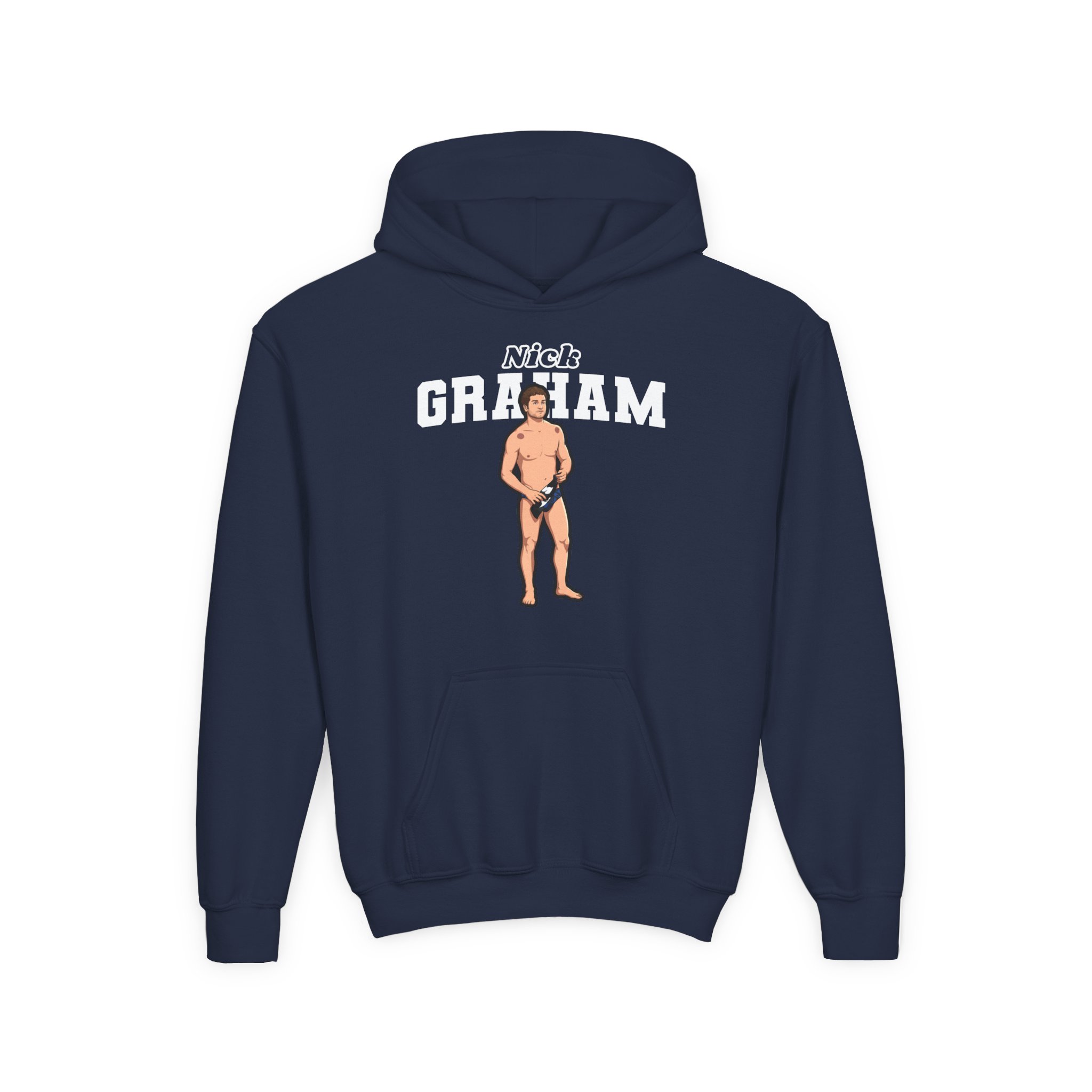 Youth Hoodie — character_name_arch in Navy