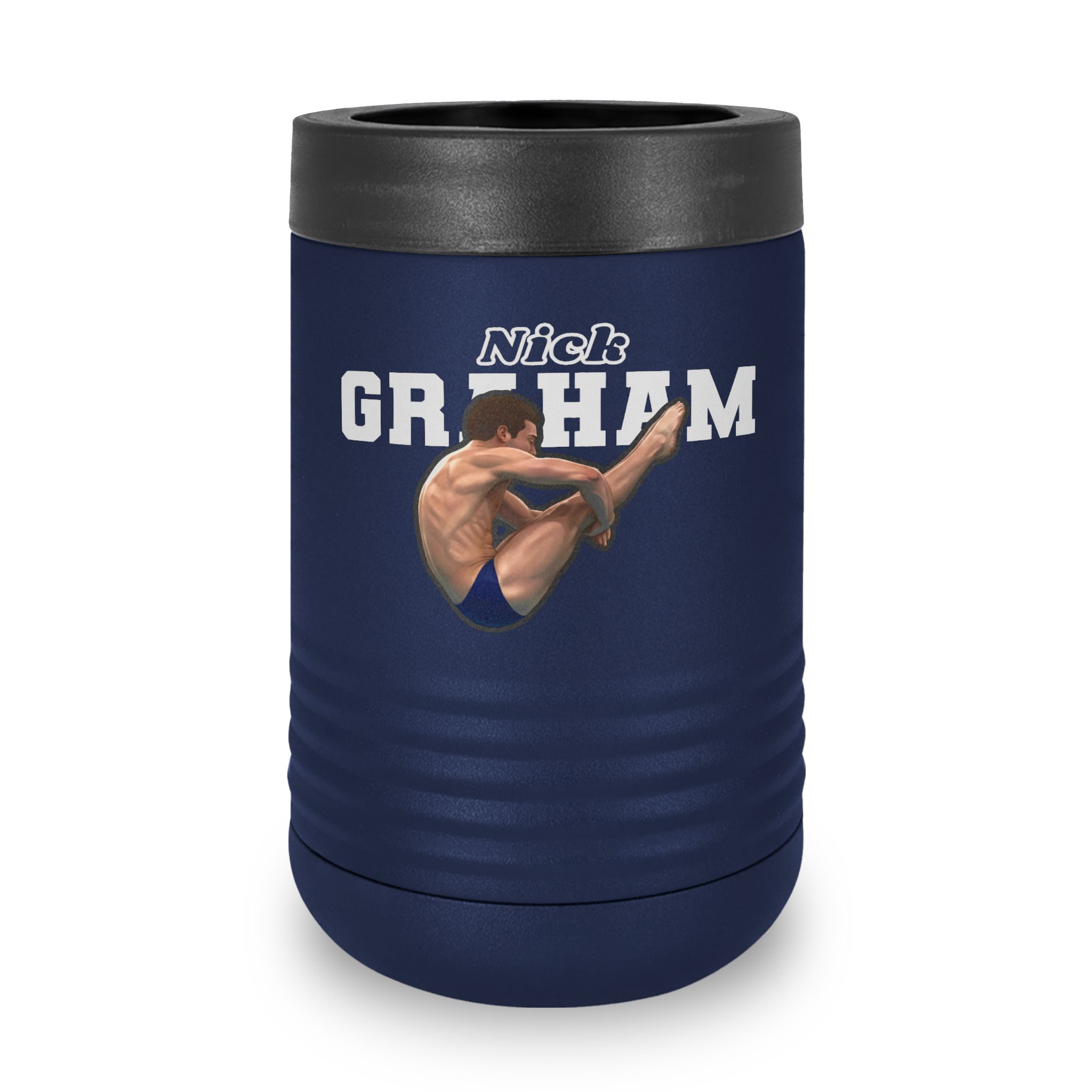 Stainless Can Cooler — character_name_arch in Navy