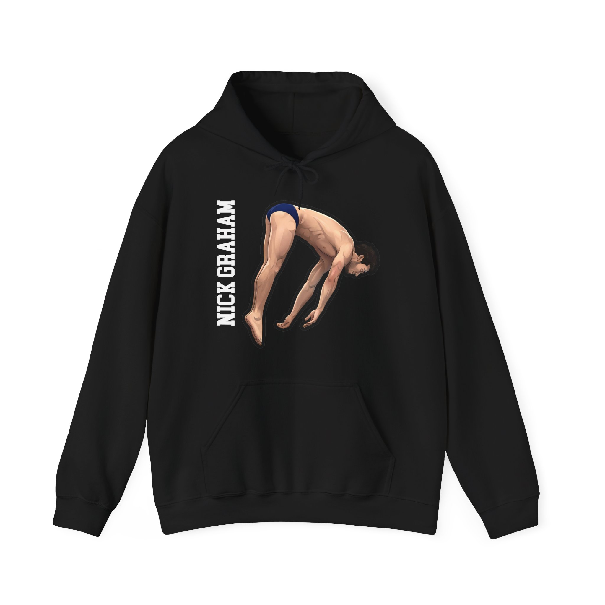 Hoodie — character_name_vertical in Black