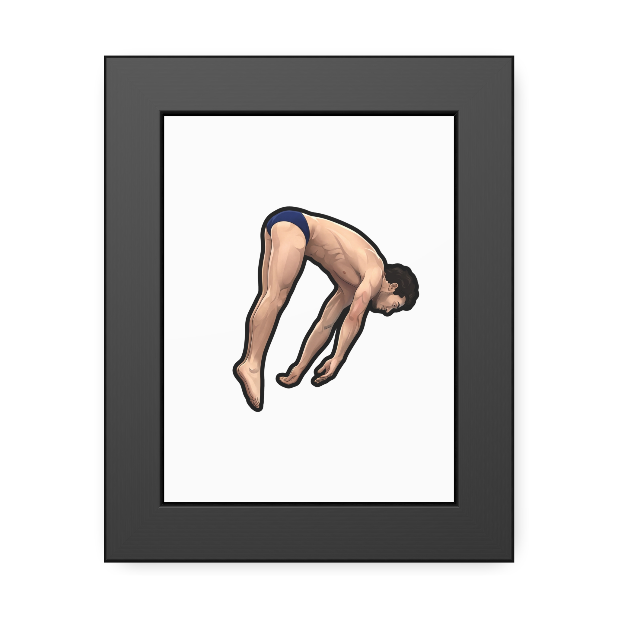 Framed Poster — character_name_vertical in Black