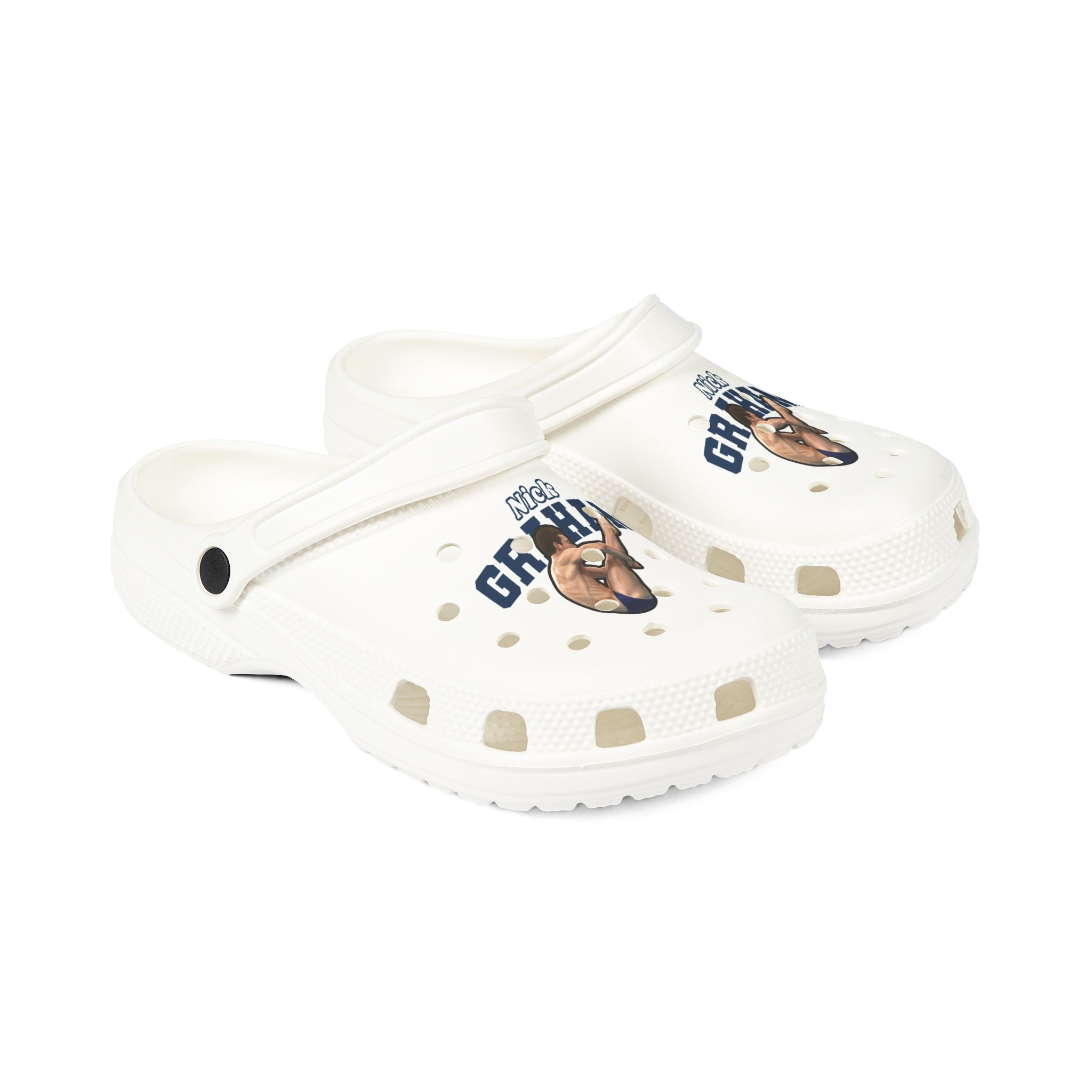 Rubber Clogs — character_name_arch in White