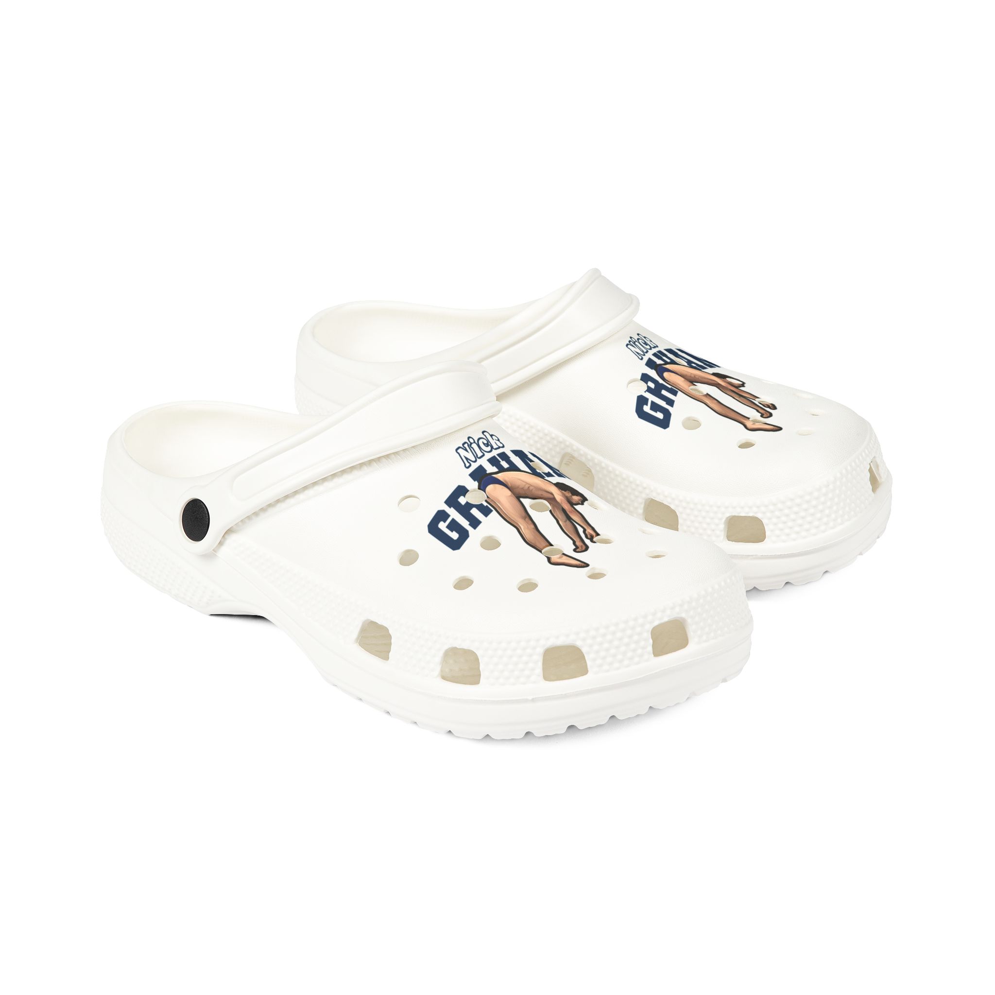 Rubber Clogs — character_name_arch in White