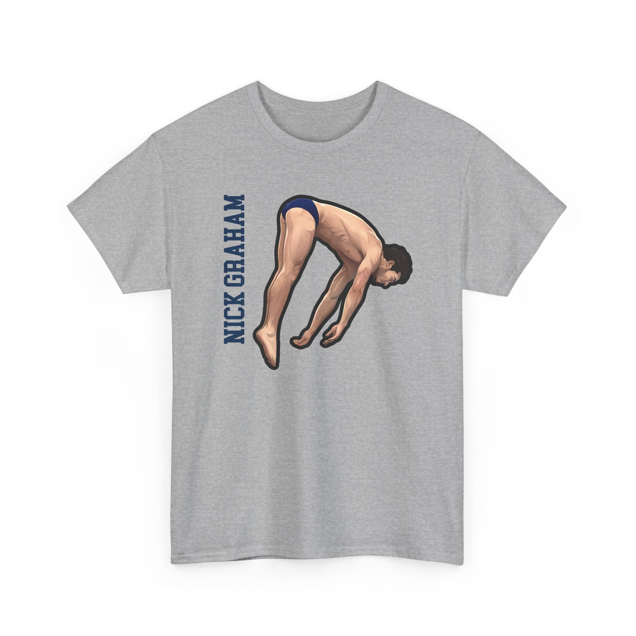Tee — character_name_vertical in Grey