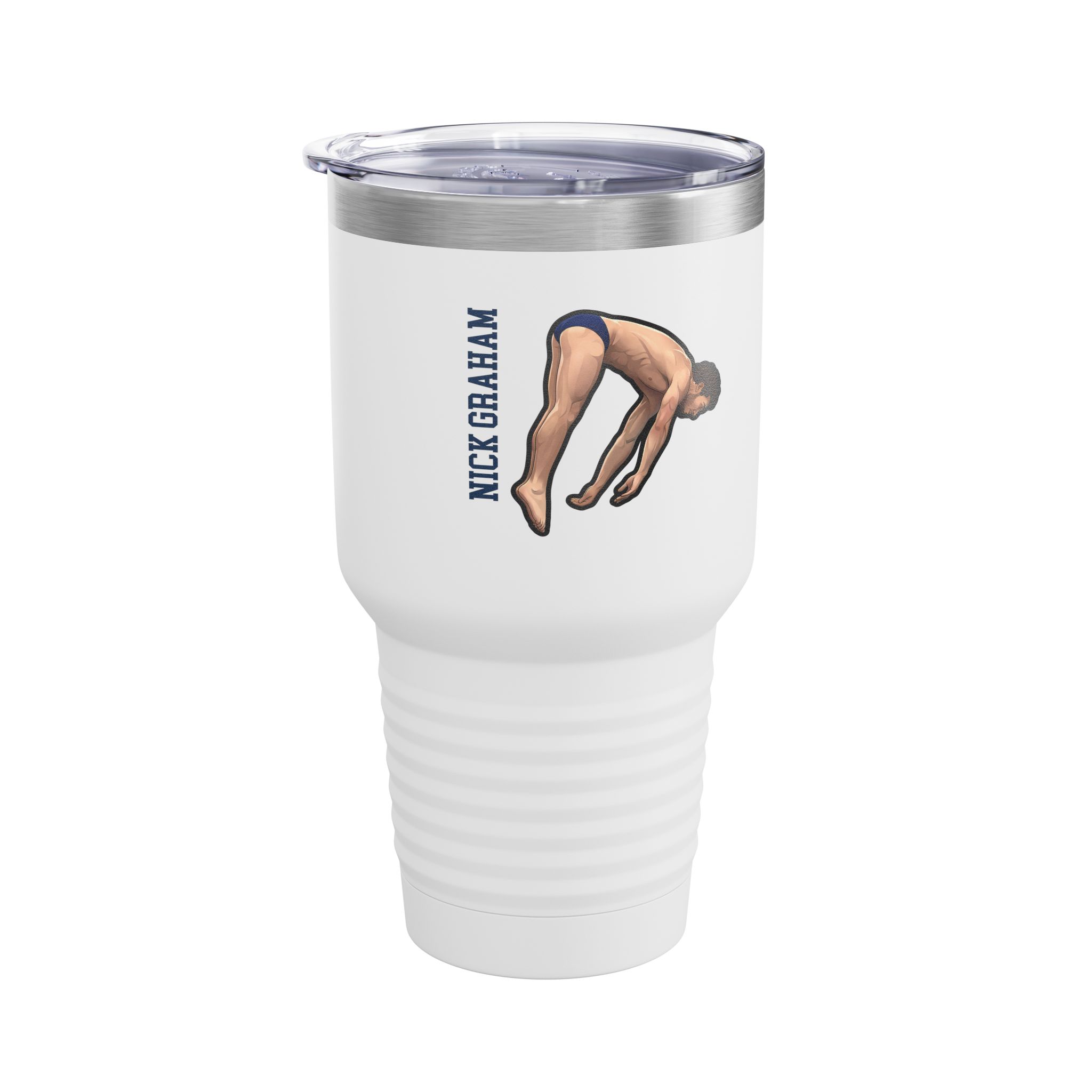 30oz Tumbler — character_name_vertical in White