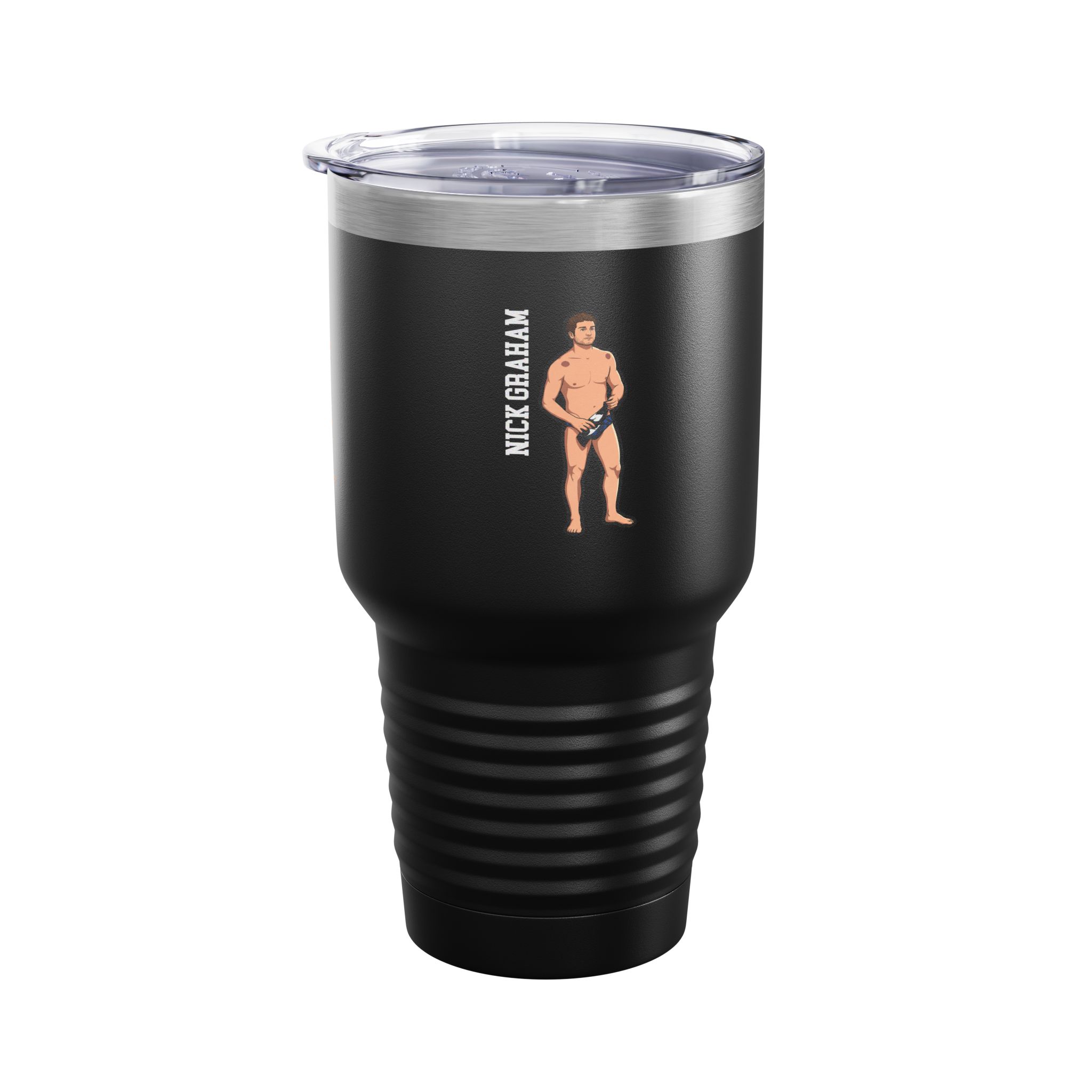 30oz Tumbler — character_name_vertical in Black