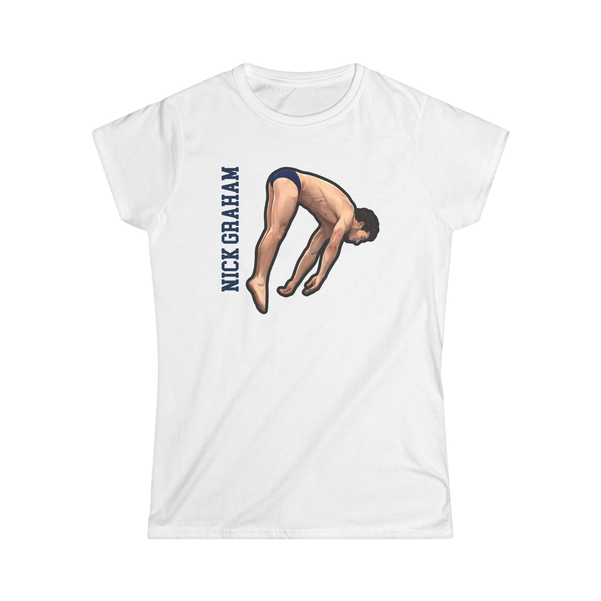 Women's Softstyle Tee — character_name_vertical in White