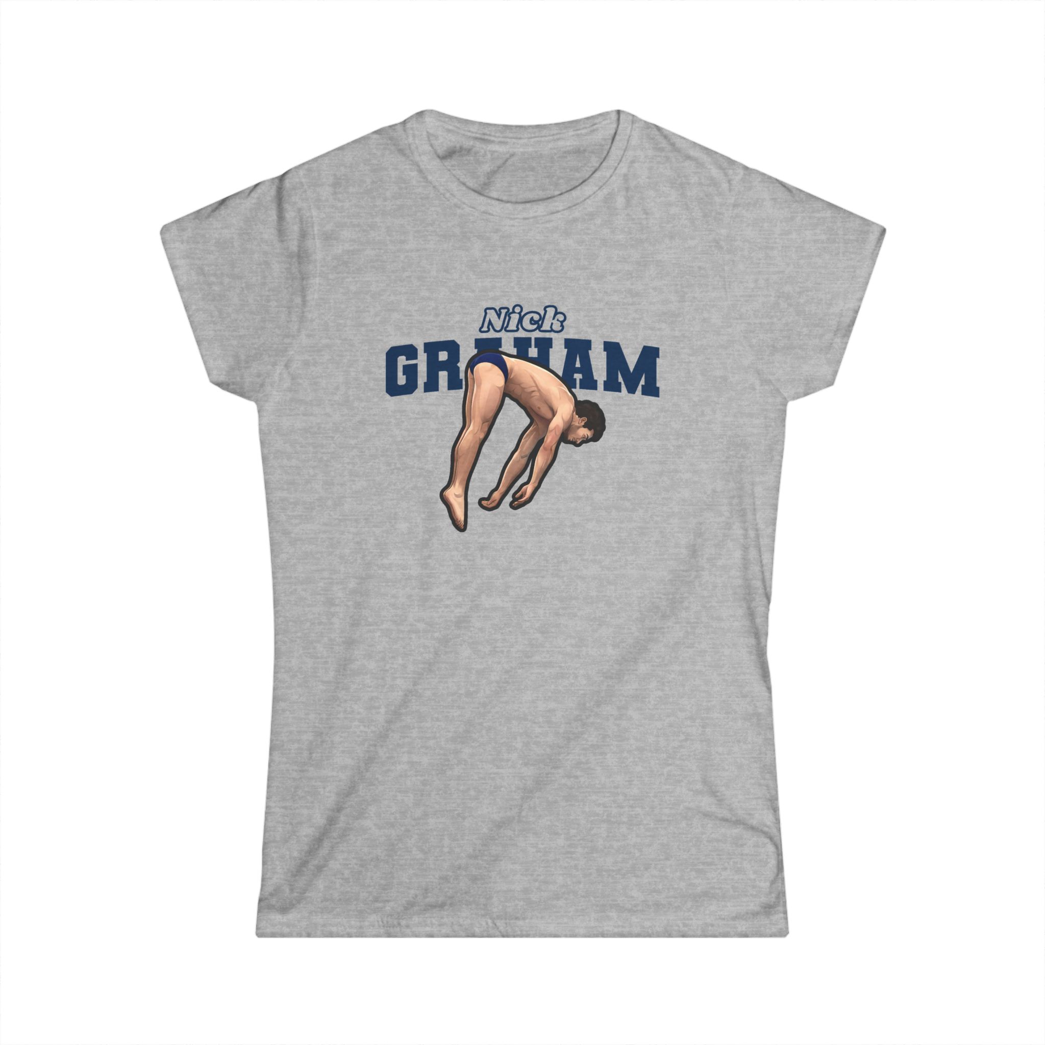 Women's Softstyle Tee — character_name_arch in Grey