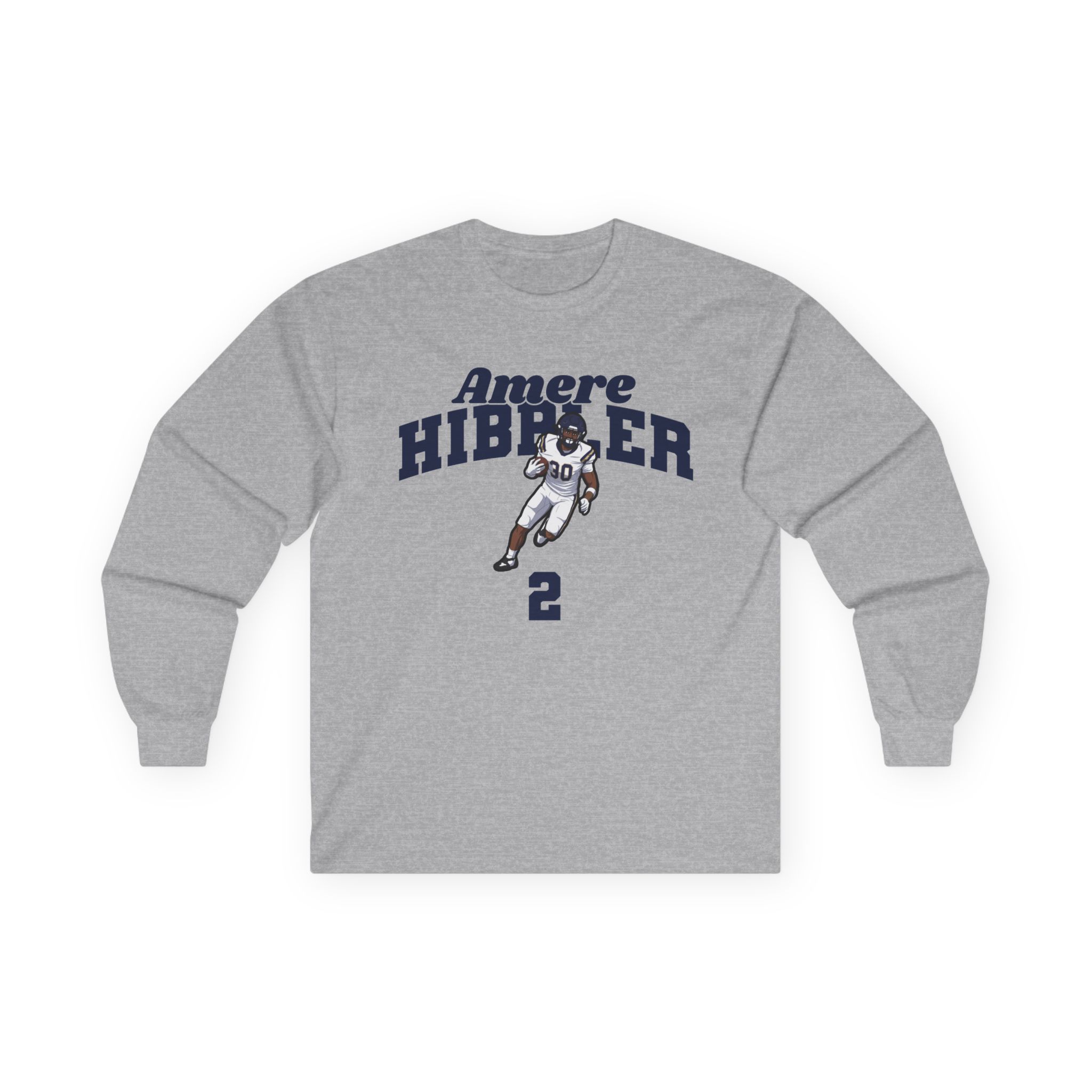 Long Sleeve Tee — character_signature_arch in Grey