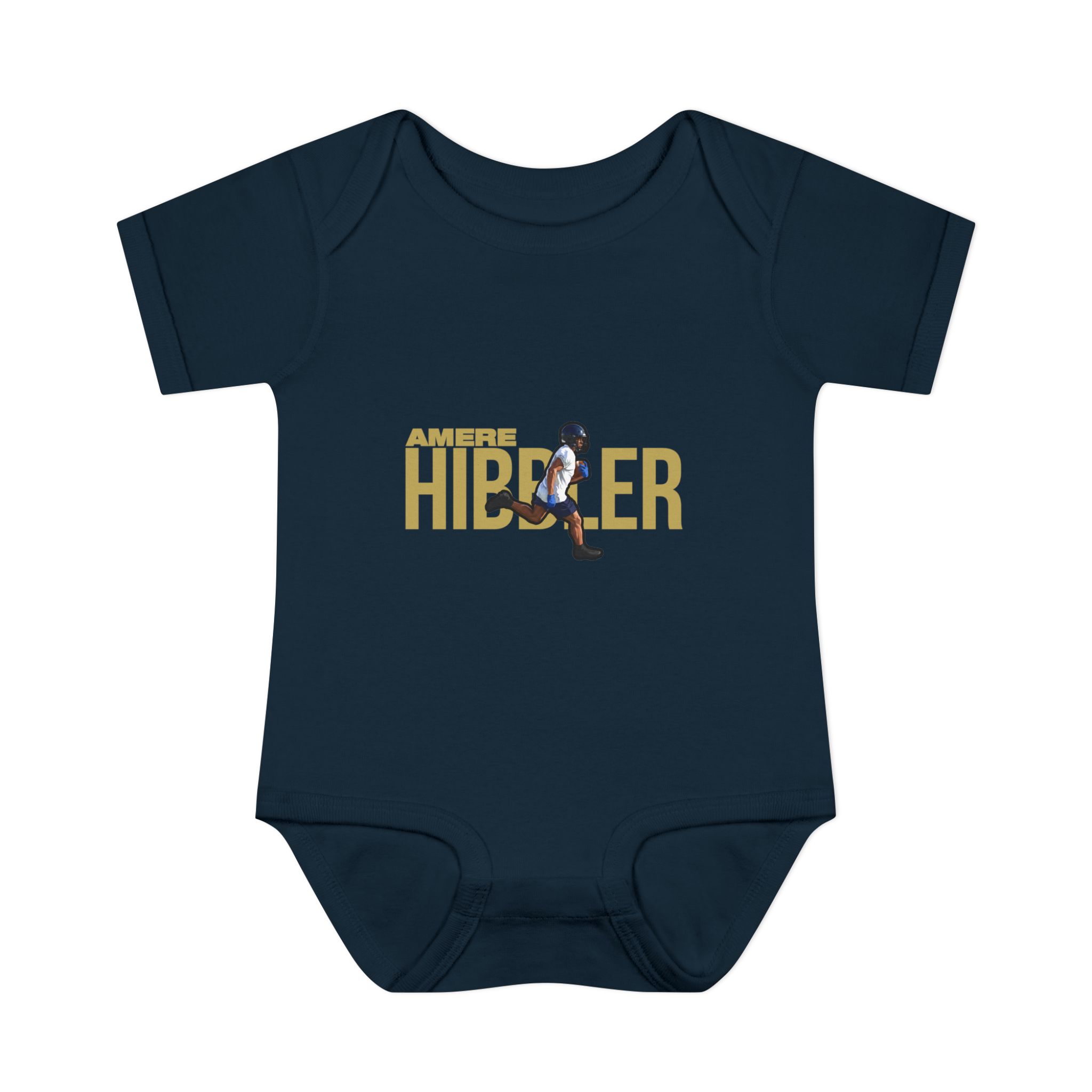 Baby Onesie — character_player_name in Navy