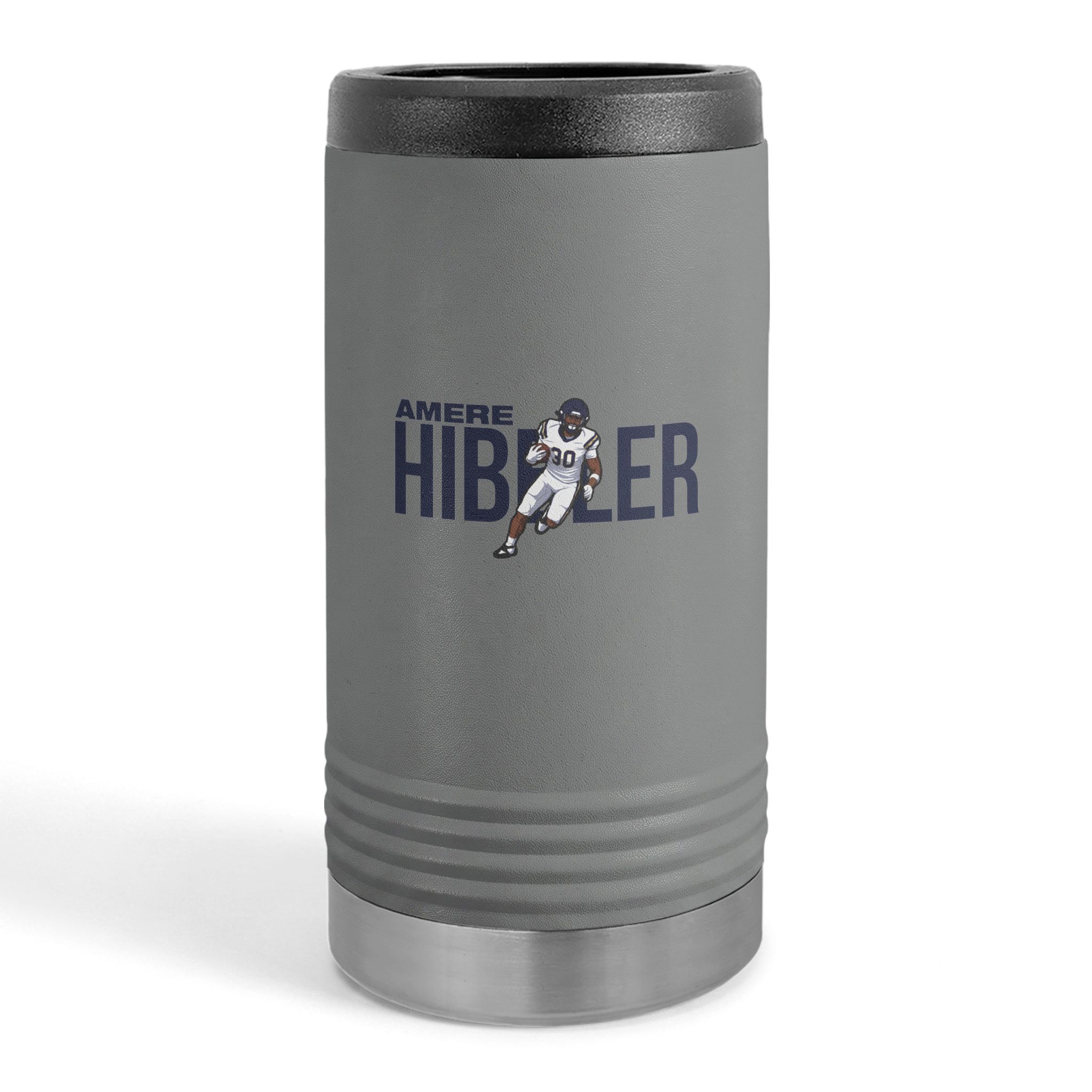 Slim Stainless Can Cooler — character_player_name in Grey