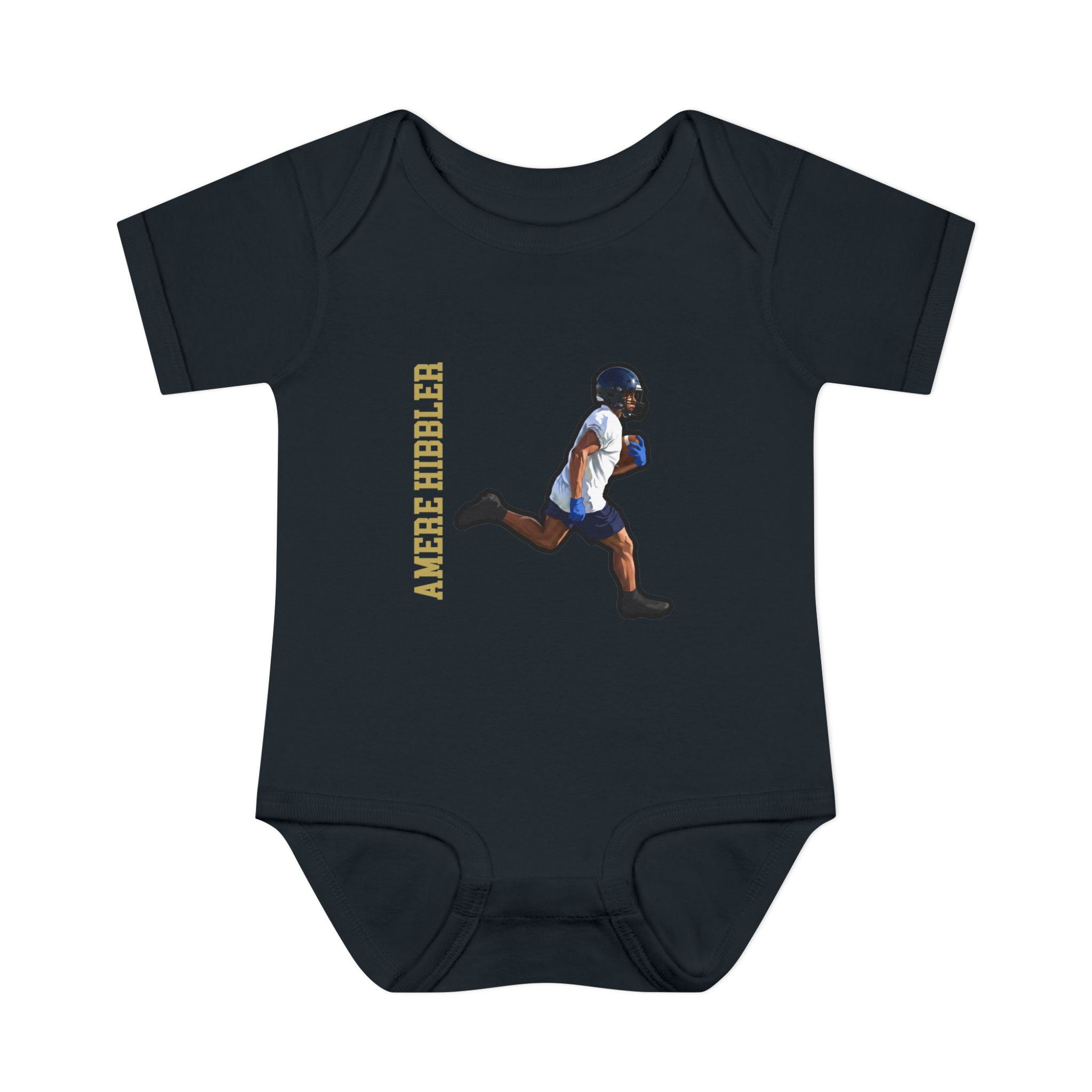 Baby Onesie — character_name_vertical in Black
