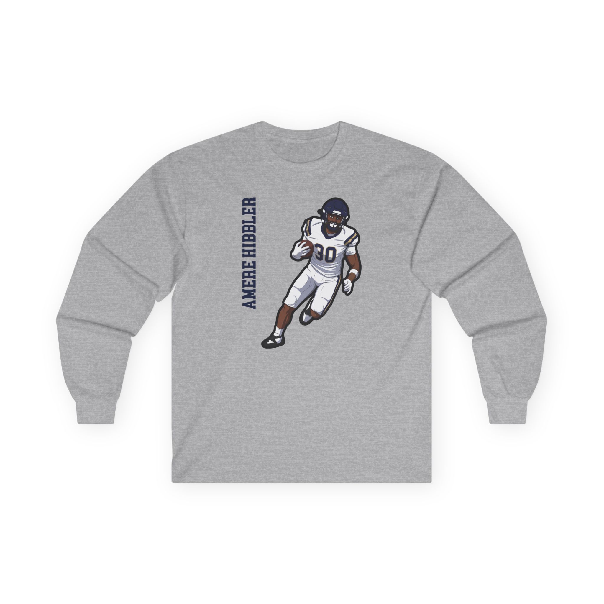 Long Sleeve Tee — character_name_vertical in Grey