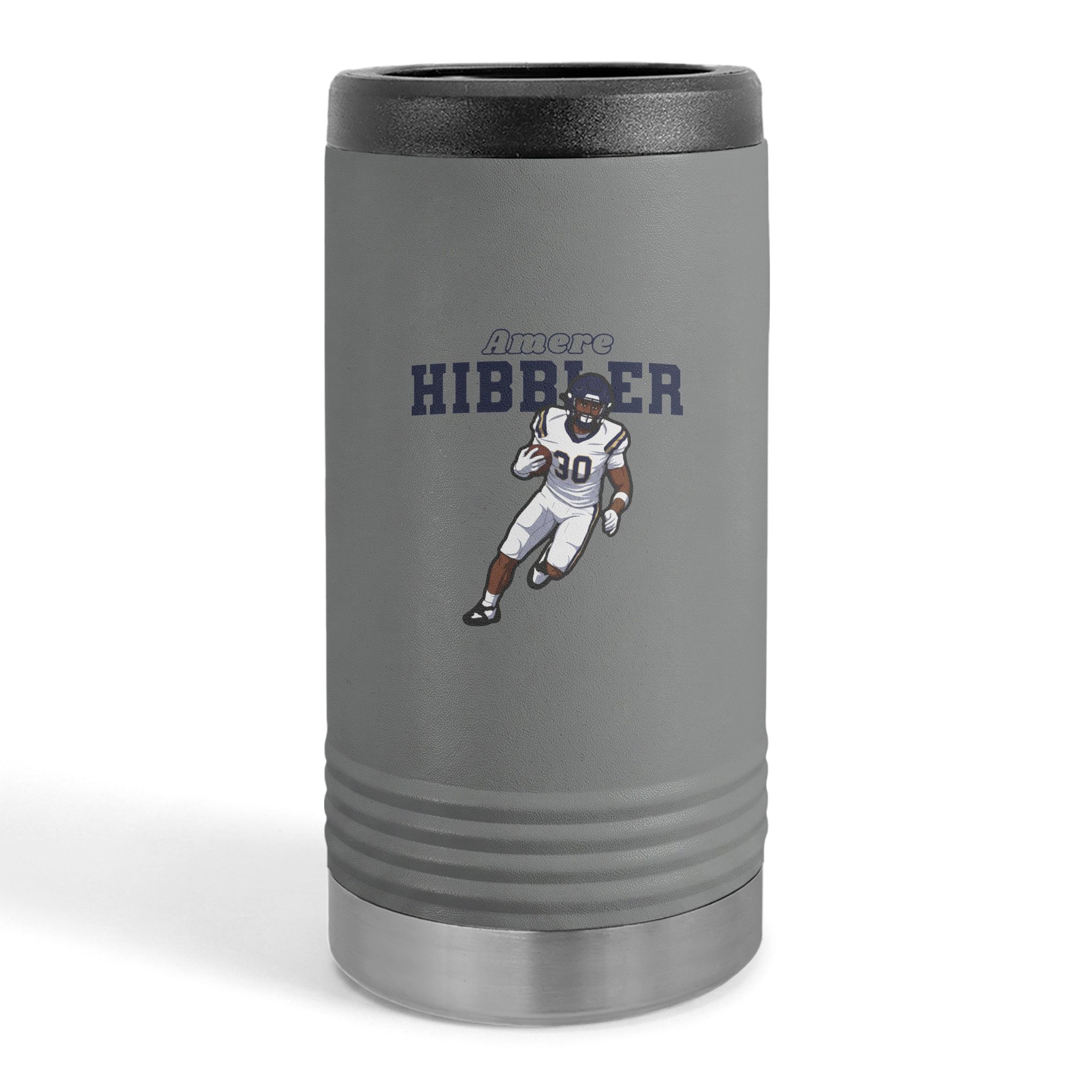 Slim Stainless Can Cooler — character_name_arch in Grey