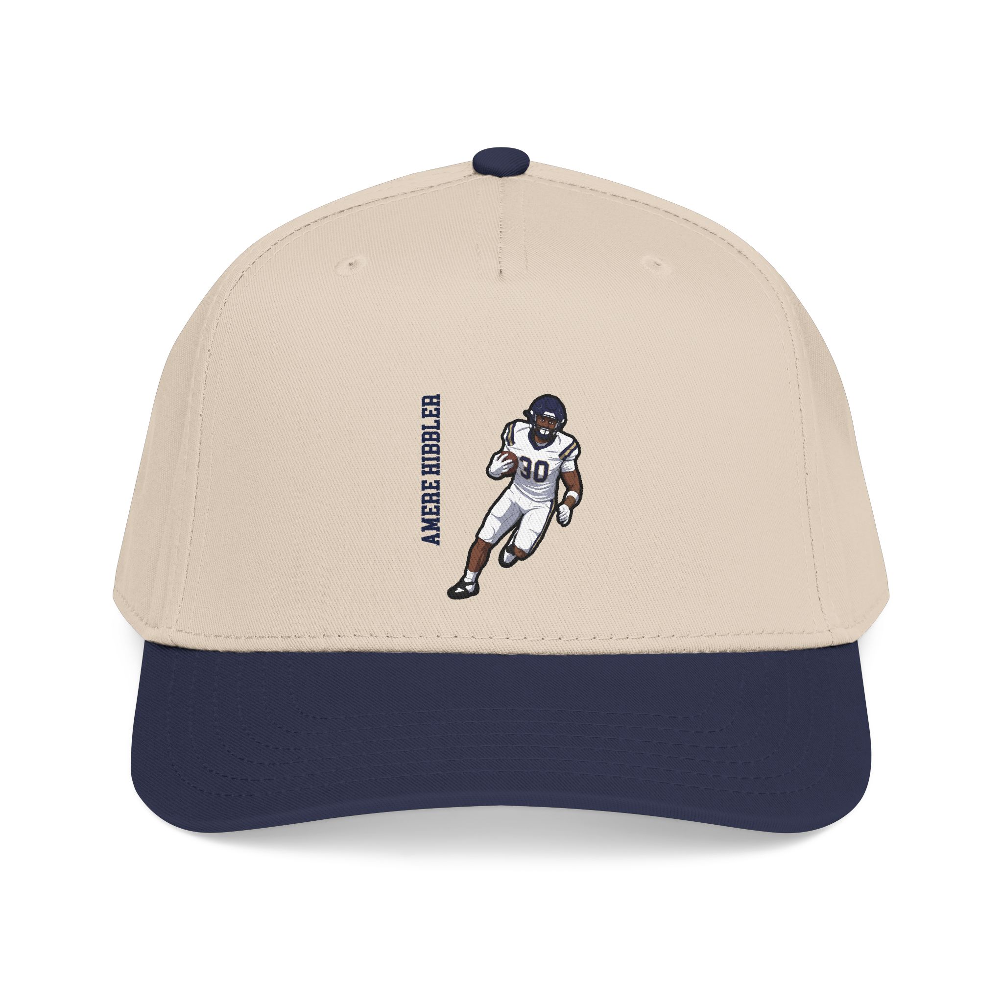Baseball Cap — character_name_vertical in Navy / Natural