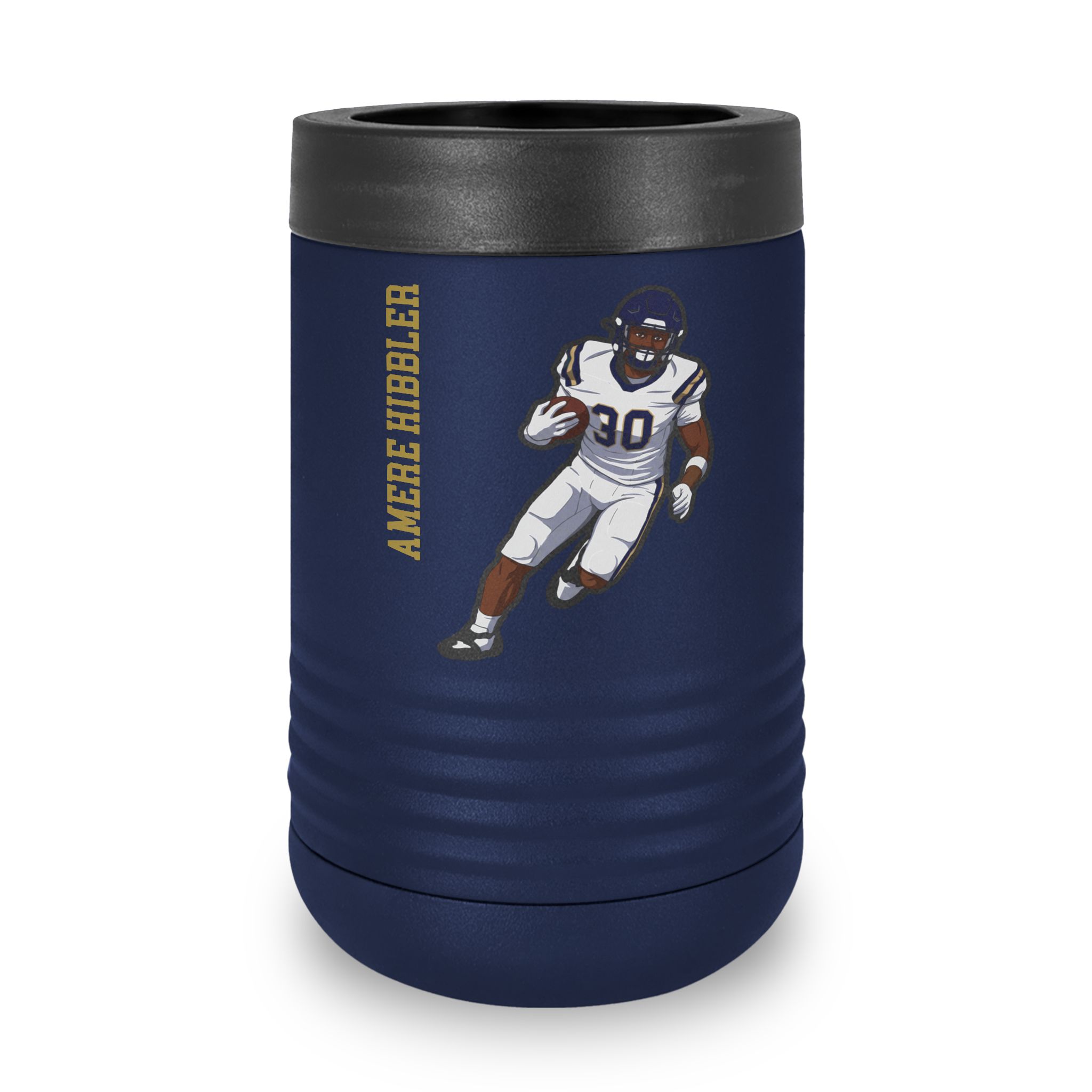 Stainless Can Cooler — character_name_vertical in Navy