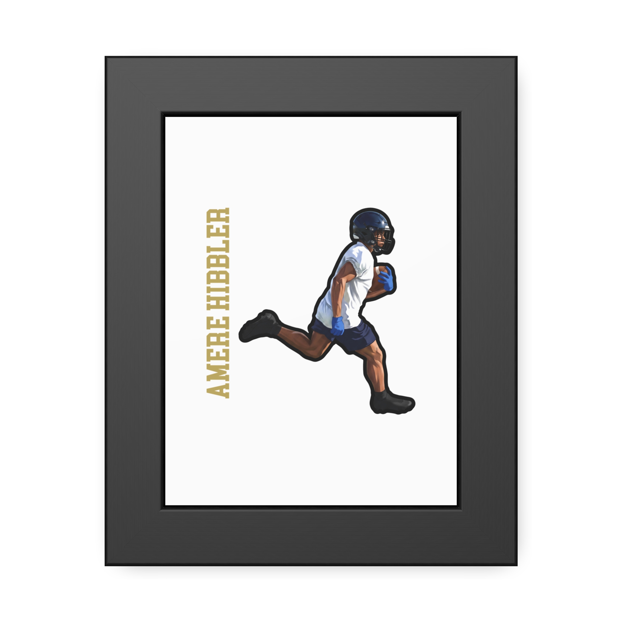 Framed Poster — character_name_vertical in Black