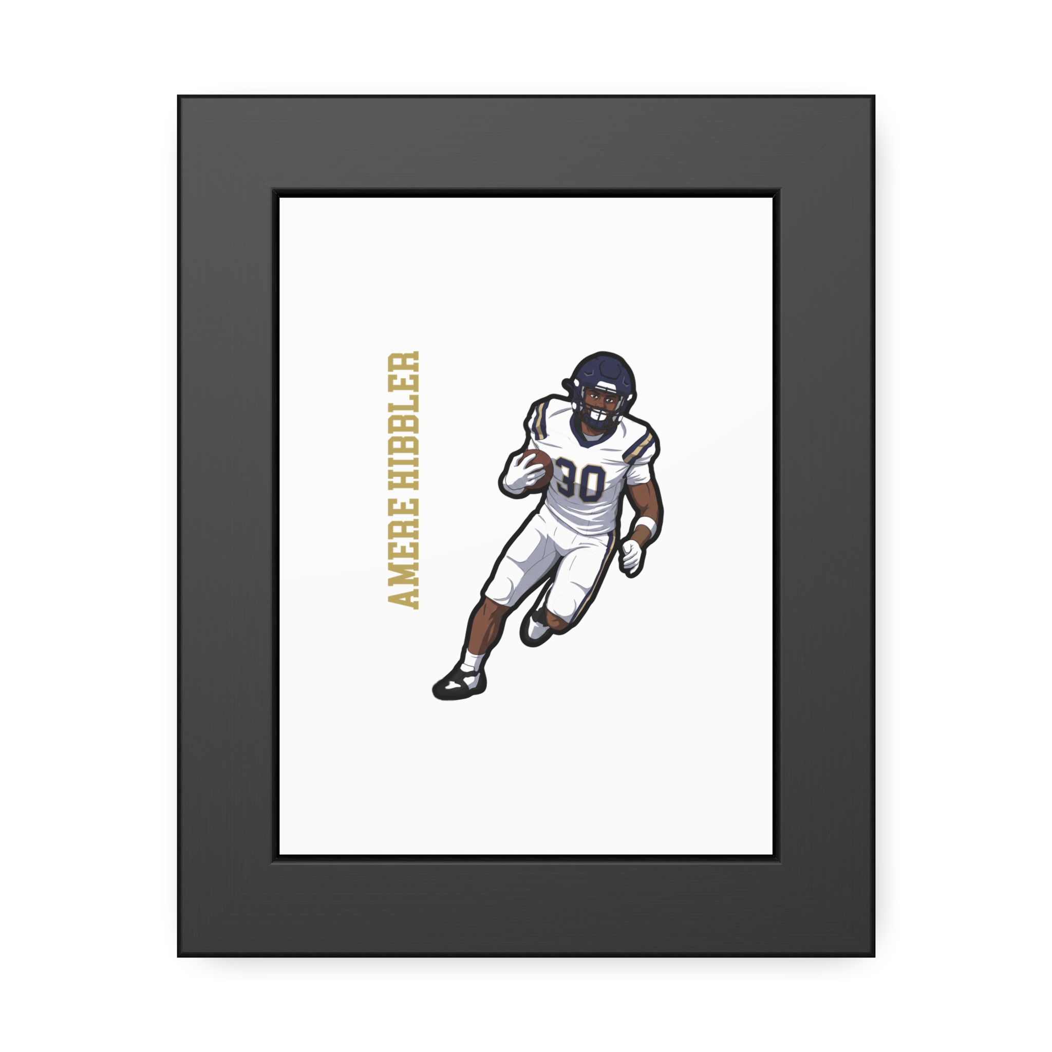 Framed Poster — character_name_vertical in Black