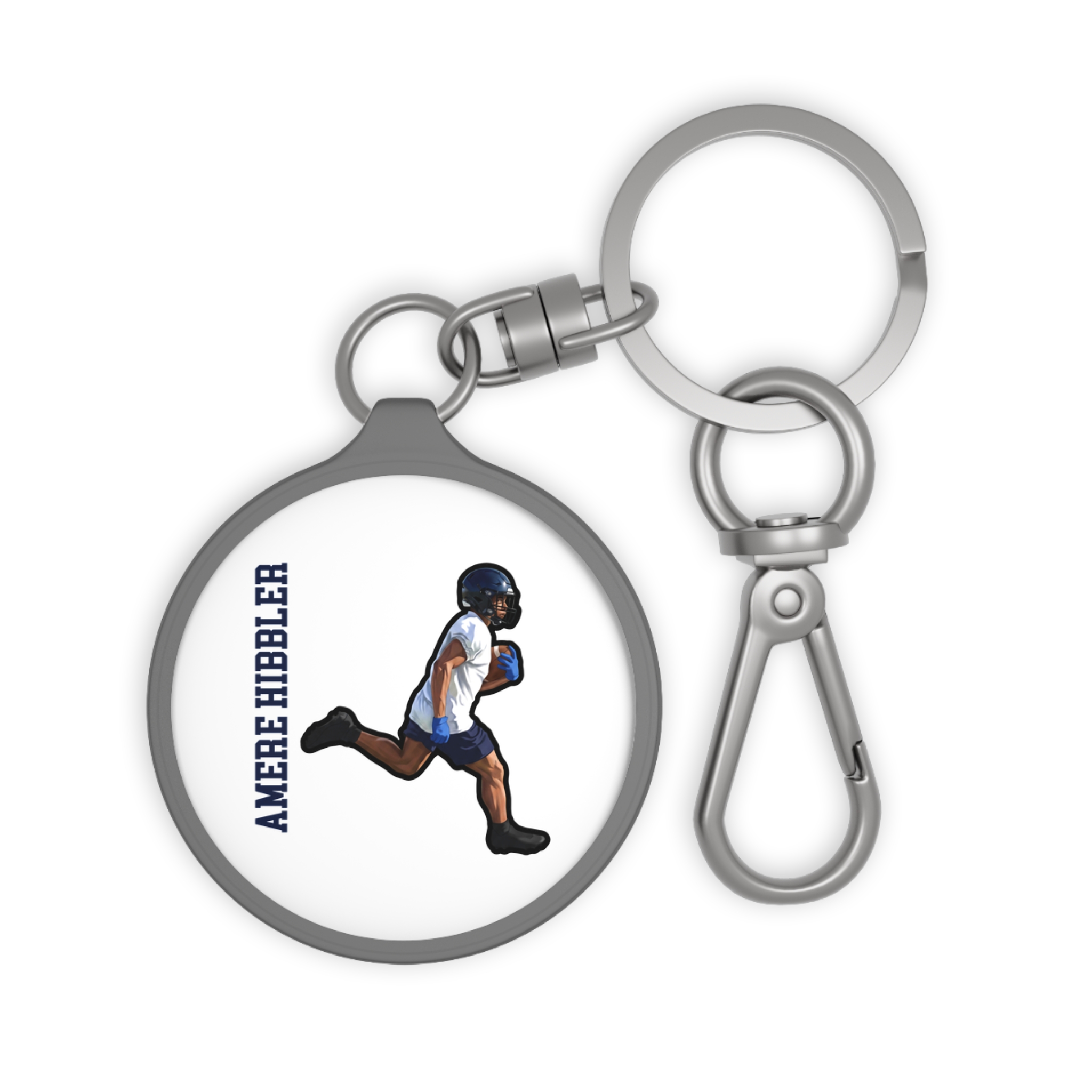 Keychain — character_name_vertical in Grey