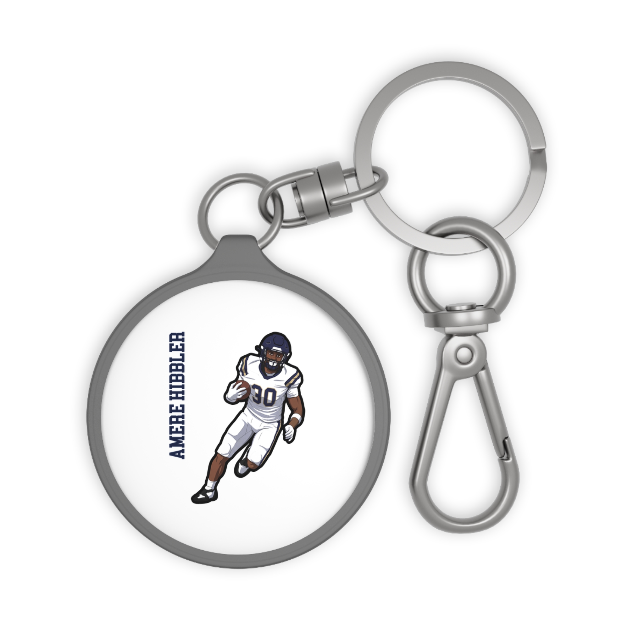 Keychain — character_name_vertical in Grey