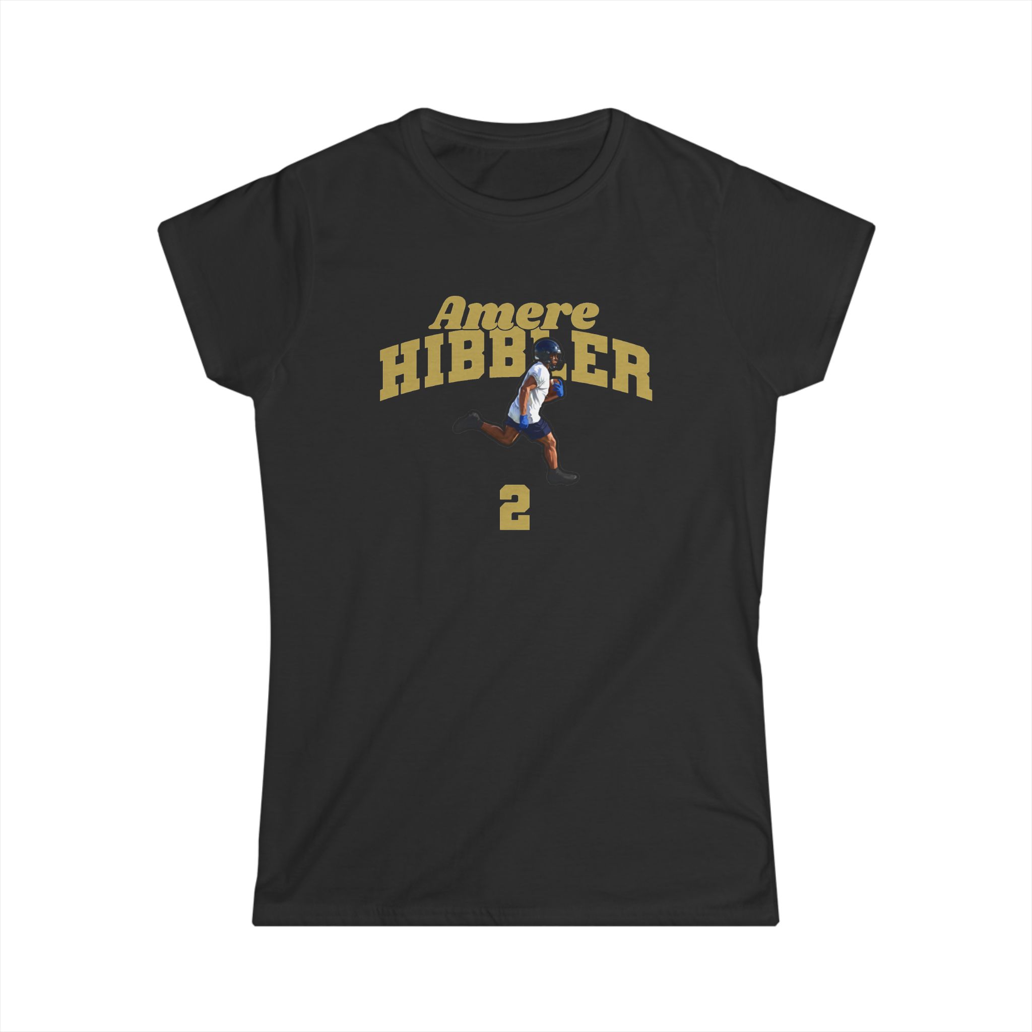 Women's Softstyle Tee — character_signature_arch in Black