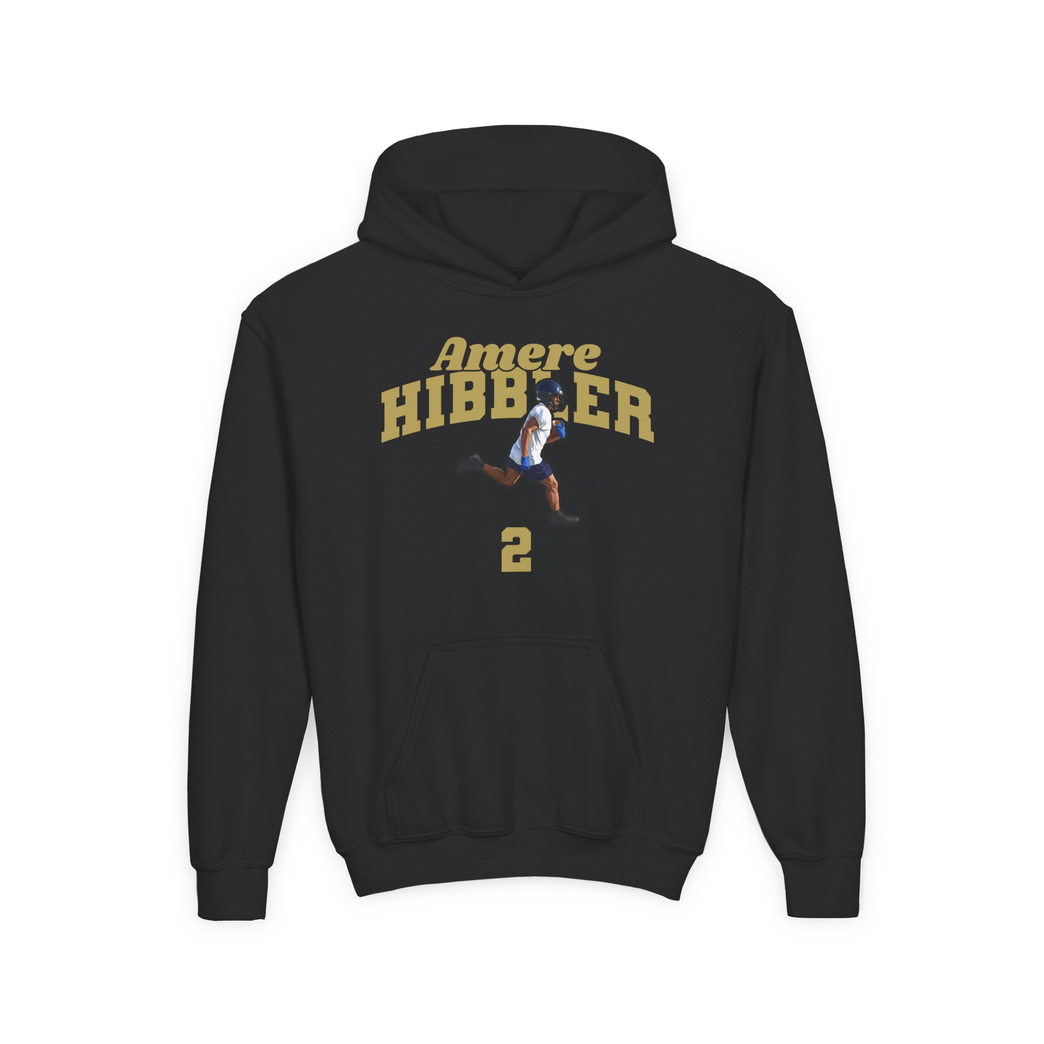 Youth Hoodie — character_signature_arch in Black