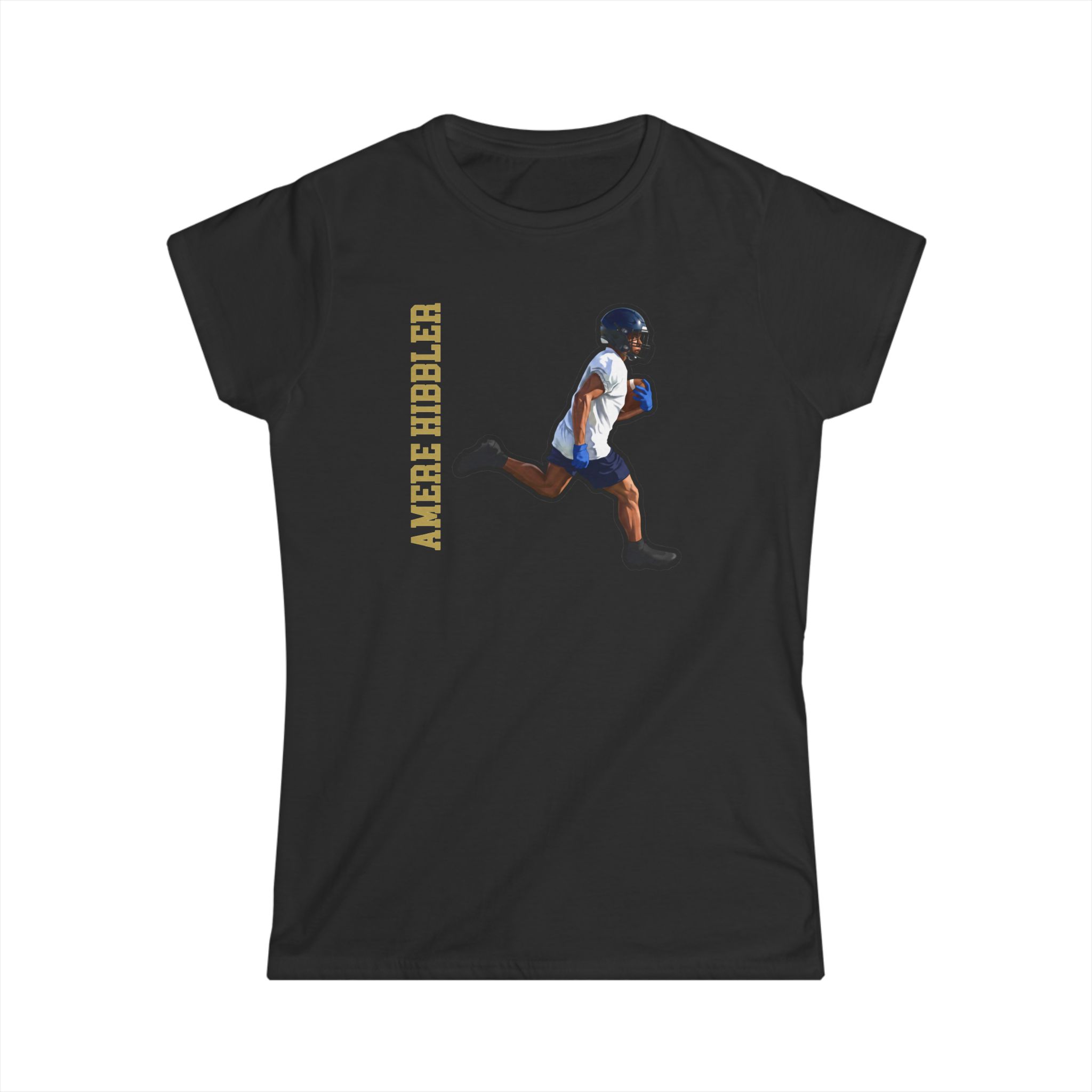 Women's Softstyle Tee — character_name_vertical in Black